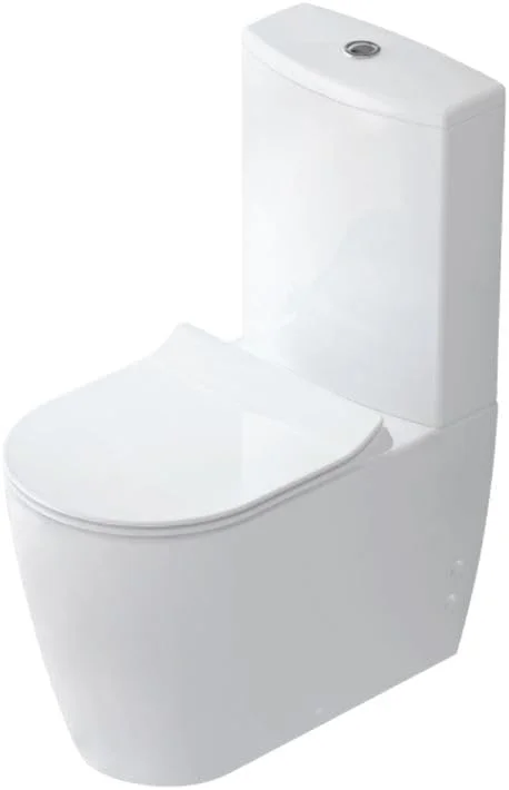 ست توالت فرنگی ایستاده، بدون لبه، مدل Alfa پشتی به دیوار (سفید)