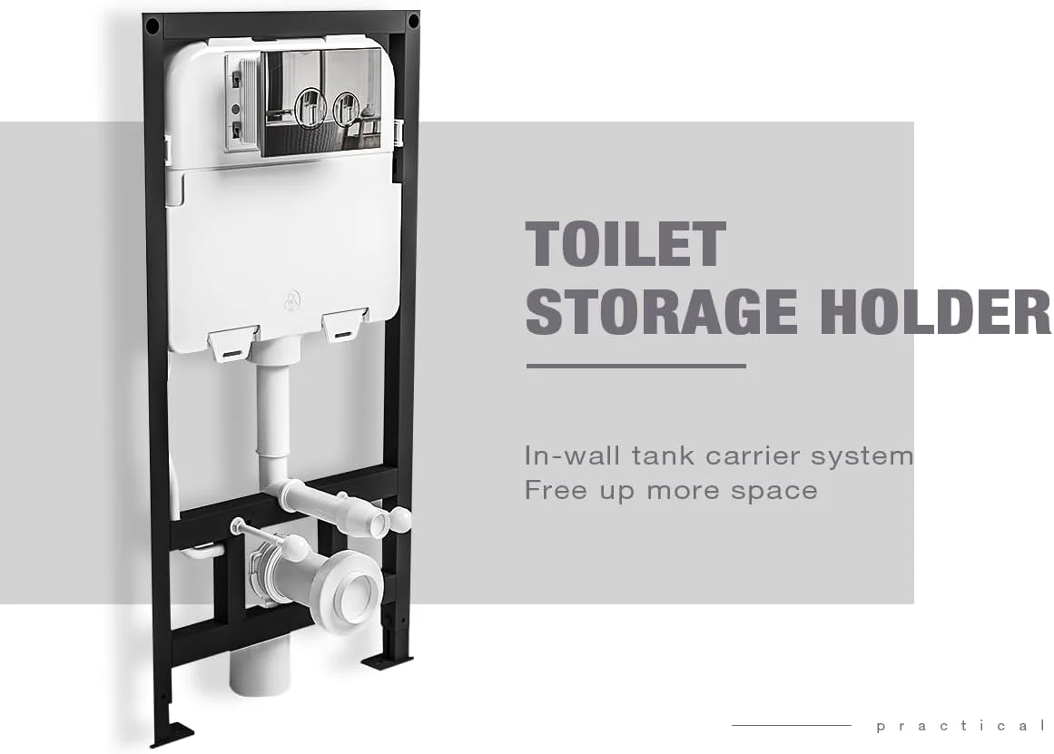 مخزن توالت دیواری MEJE مدل #MZE014P به همراه صفحه دکمه دوگانه تخلیه، سفید (سازگار با توالت هوشمند دیواری #MZE014P برای عملکرد به عنوان یک توالت هوشمند ترکیبی)