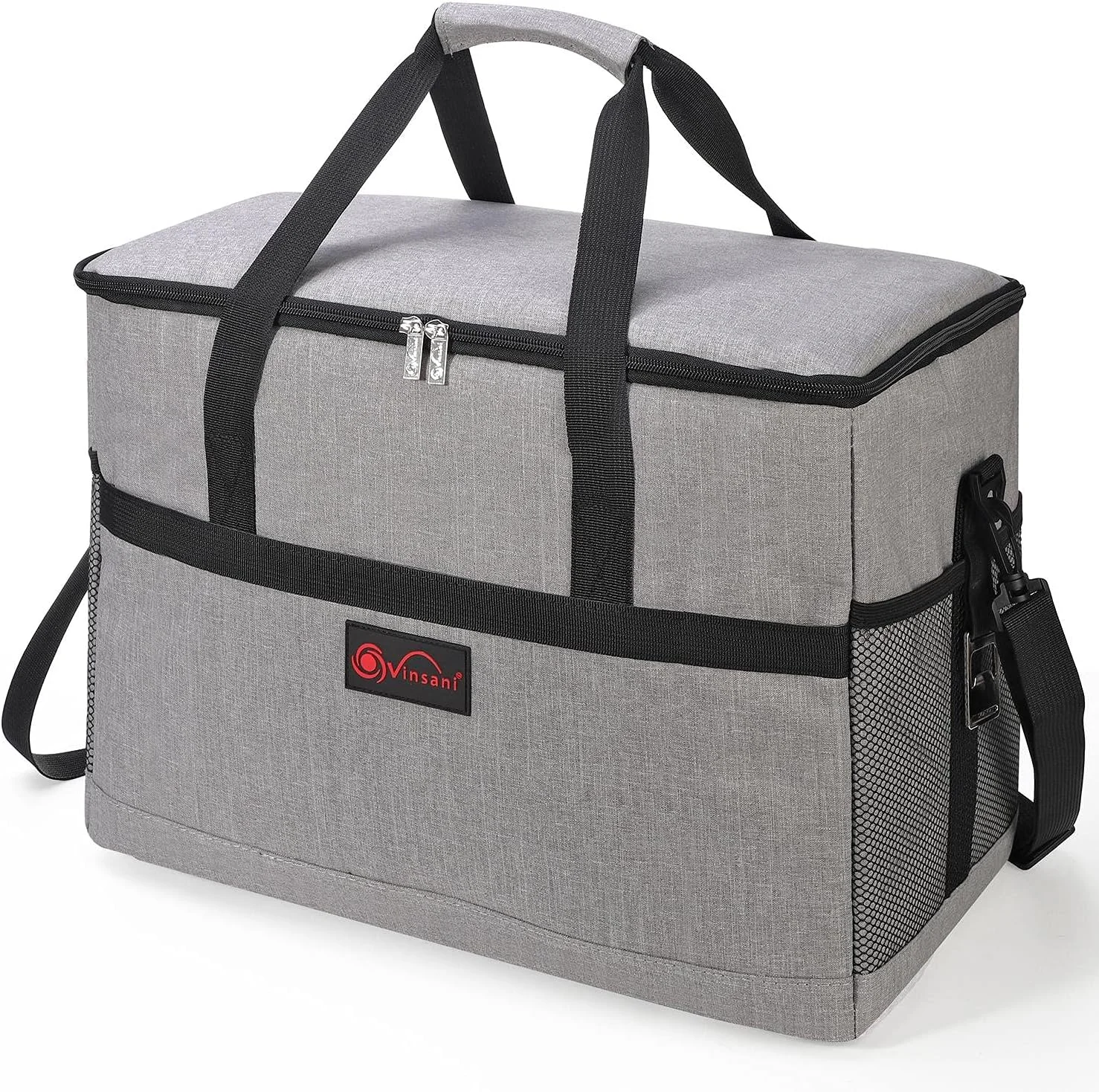 کیف خنک نگهدارنده ۴۰ لیتری Vinsani، ظرفیت بزرگ، عایق بندی شده، مناسب پیک نیک، تاشو، ضد نشت و قابل حمل، مناسب برای پیک نیک، کمپینگ، ساحل، ماشین، فعالیت های مسافرتی در فضای باز