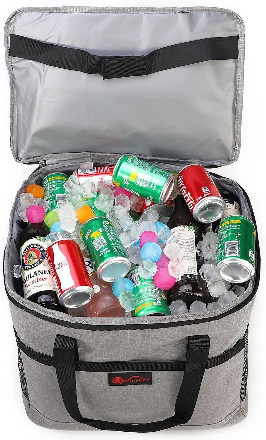 کیف خنک نگهدارنده ۴۰ لیتری Vinsani، ظرفیت بزرگ، عایق بندی شده، مناسب پیک نیک، تاشو، ضد نشت و قابل حمل، مناسب برای پیک نیک، کمپینگ، ساحل، ماشین، فعالیت های مسافرتی در فضای باز