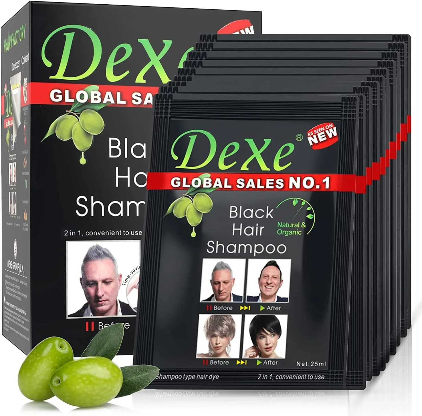 شامپو رنگ موی فوری Dexe - شامپو موی مشکی - (3) رنگ مشکی - استفاده آسان - ماندگاری 30 روز - مواد طبیعی شامپو رنگ موی فوری Dexe - شامپو موی مشکی - (3) رنگ مشکی - استفاده آسان - ماندگاری 30 روز - مواد طبیعی