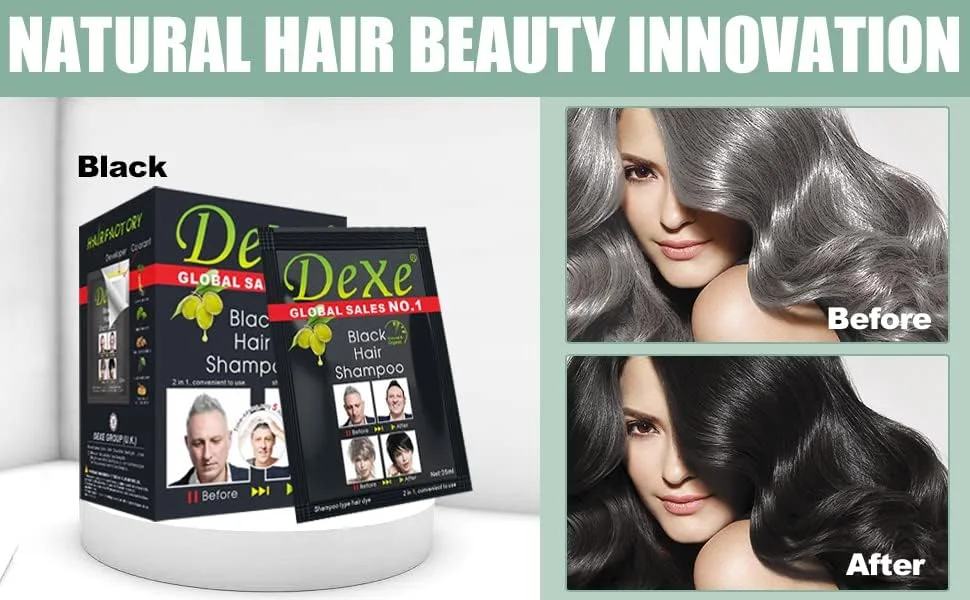 شامپو رنگ موی فوری Dexe - شامپو موی مشکی - (3) رنگ مشکی - استفاده آسان - ماندگاری 30 روز - مواد طبیعی شامپو رنگ موی فوری Dexe - شامپو موی مشکی - (3) رنگ مشکی - استفاده آسان - ماندگاری 30 روز - مواد طبیعی