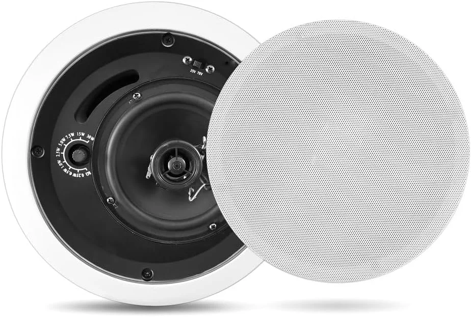 سیستم بلندگوی سقفی بسته Pyle Home PDPC8T با ترانسفورماتور، سفید، 8.0 اینچ