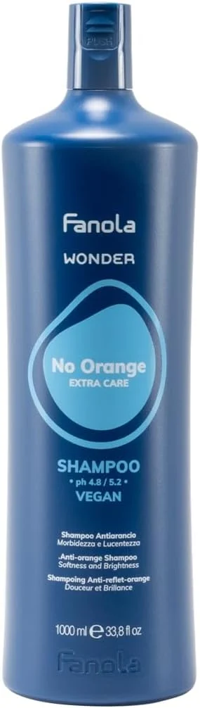 شامپو آبی فانولا Wonder No Orange برای موهای رنگ شده - شامپو رنگساژ مو برای موهای قهوه ای روشن تا پلاتینی - خنثی کننده رنگ های نارنجی و زرد - وگان و بدون سولفات (1000 میلی لیتر) شامپو آبی فانولا Wonder No Orange برای موهای رنگ شده - شامپو رنگساژ مو برای موهای قهوه ای روشن تا پلاتینی - خنثی کننده رنگ های نارنجی و زرد - وگان و بدون سولفات (1000 میلی لیتر)
