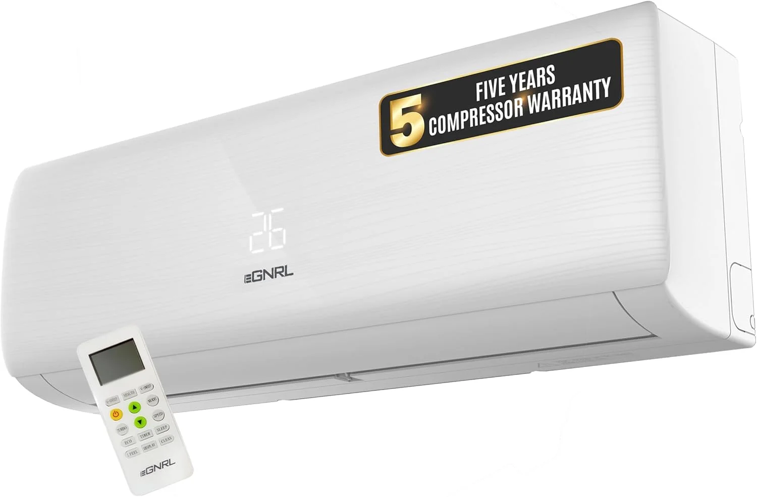 کولر گازی اسپلیت EGNRL با ظرفیت 1.5 تن، کمپرسور روتاری، واحد 18000 BTU، سفید مدل EG18T3
