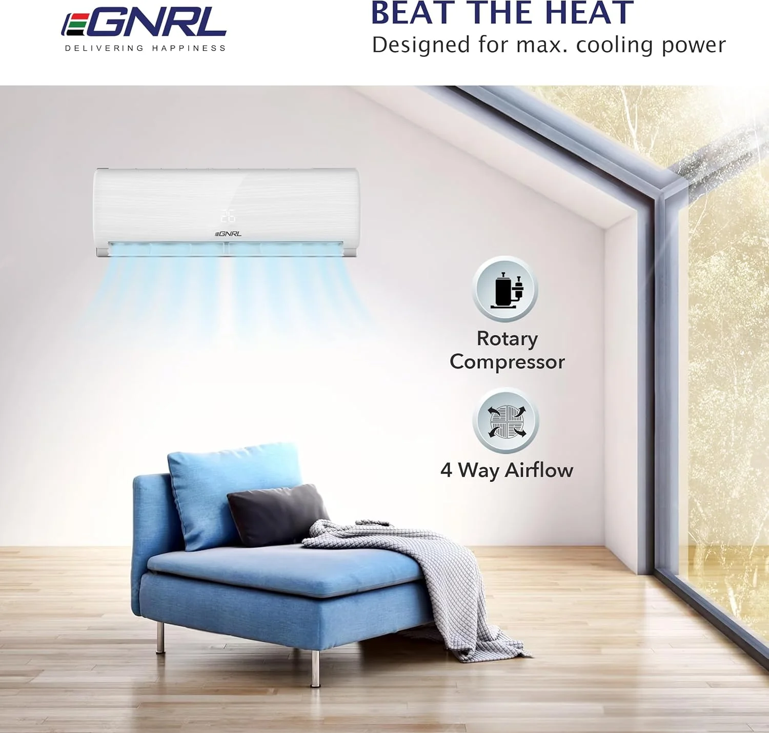 کولر گازی اسپلیت EGNRL با ظرفیت 1.5 تن، کمپرسور روتاری، واحد 18000 BTU، سفید مدل EG18T3 کولر گازی اسپلیت EGNRL با ظرفیت 1.5 تن، کمپرسور روتاری، واحد 18000 BTU، سفید مدل EG18T3