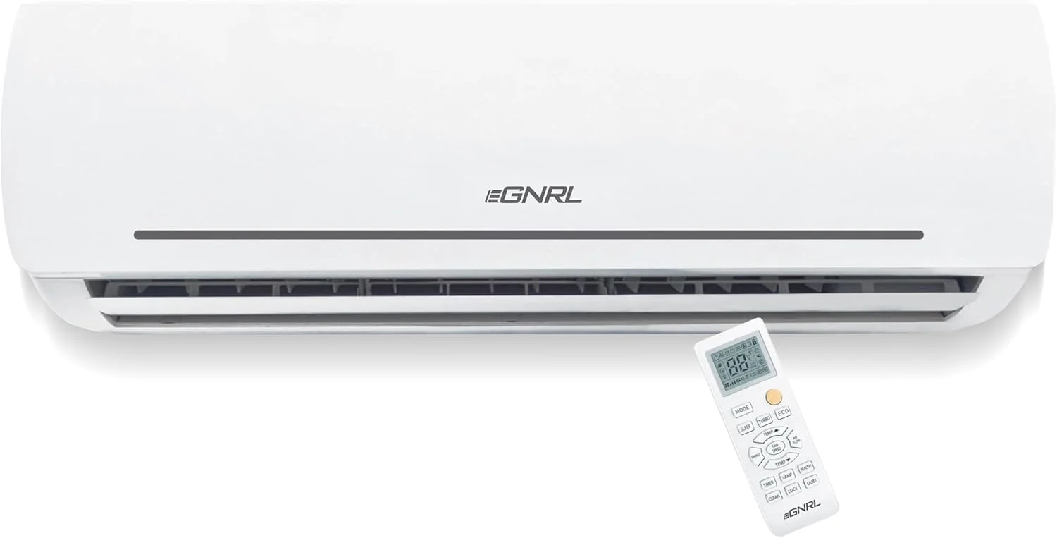 کولر گازی اسپلیت EGNRL با ظرفیت 9000 BTU، مدل T1، روتاری، R410a، مدل جدید EG9K سال 2025، به همراه کیت لوله 3 متری، پره طلایی، سفید
