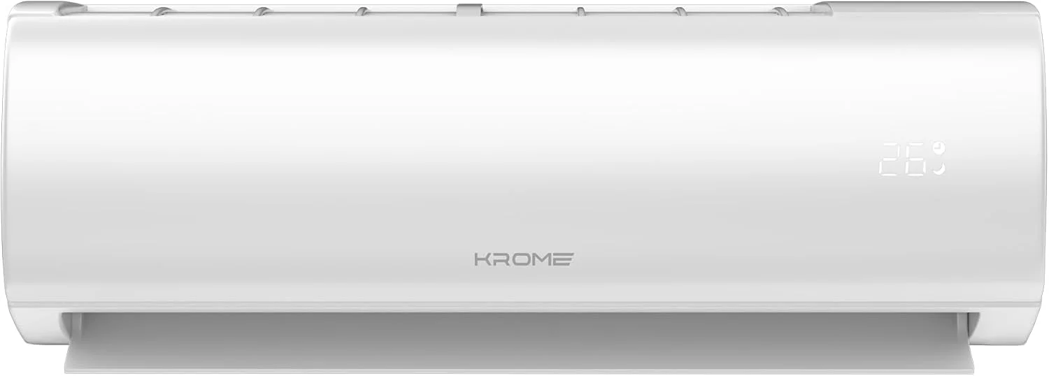 کولر گازی اسپلیت 2 تن KROME با کمپرسور روتاری پیشرفته، 24000 BTU، صدای کم، سازگار با محیط زیست R-410a، عملکرد روان و پایدار، سفید مدل KR-AR24TT3