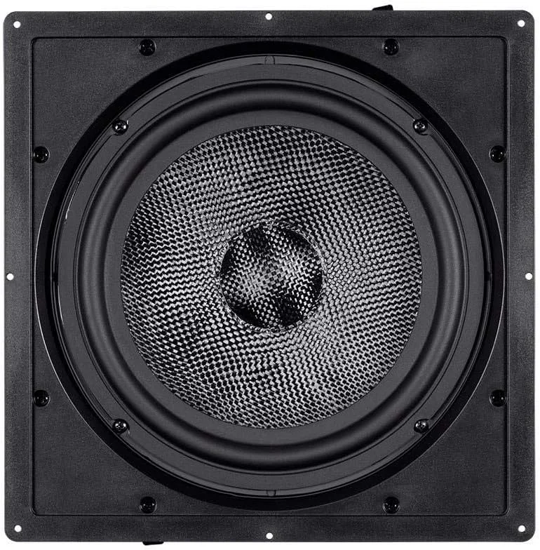 بلندگوی دیواری مونوپرایس 10 اینچی (تکی) فیبر کربنی، ساب ووفر 300 واتی، سینمای خانگی، نصب آسان - سری آلفا