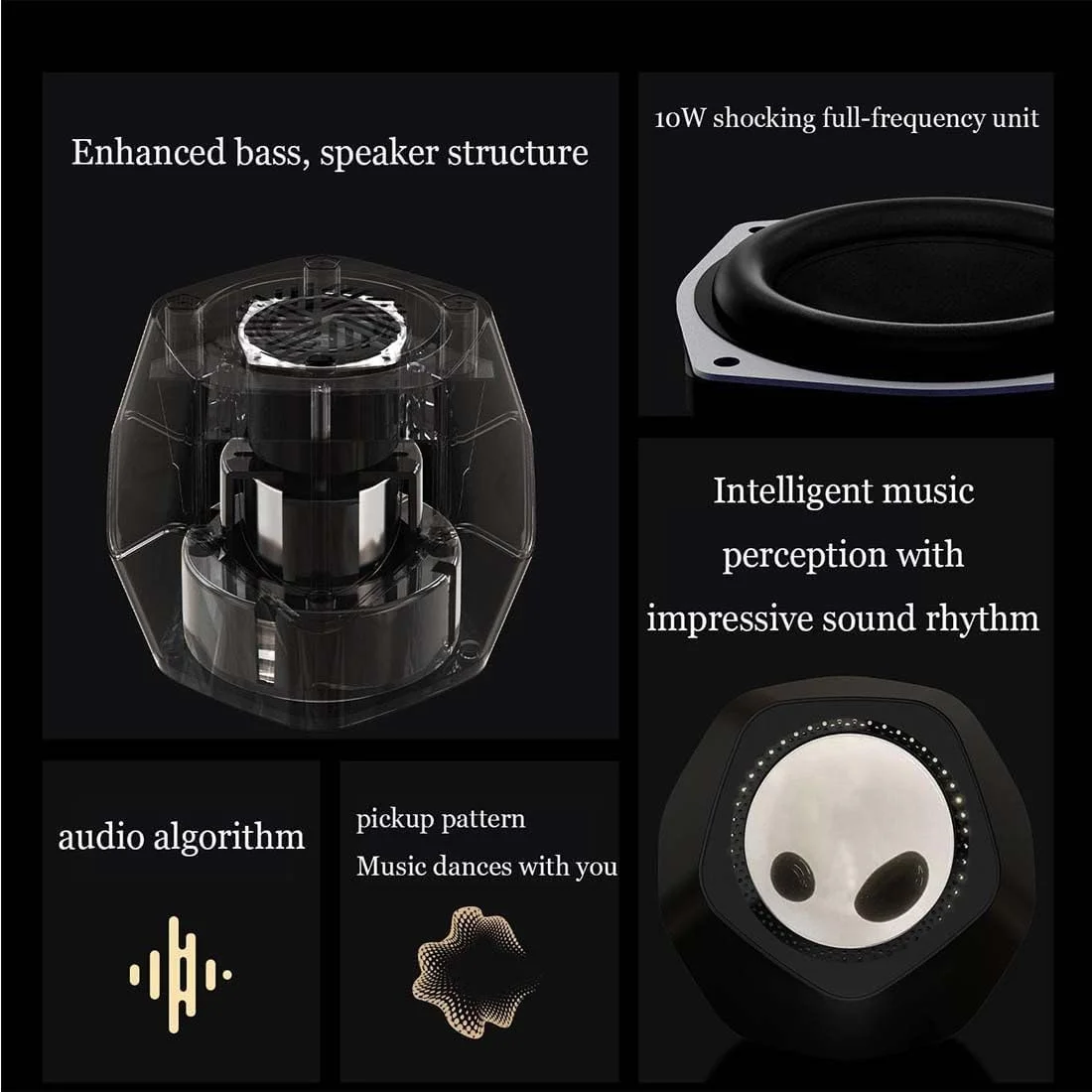 اسپیکر مایع مغناطیسی ZbOLi، دکوراسیون رومیزی مایع مغناطیسی، صدای فراگیر 360 درجه + تجسم موسیقی، فروسیال رقصنده، برای میز، اتاق خواب، میز کنار تخت، دفتر، مطالعه، لامپ تزئینی خاکستری