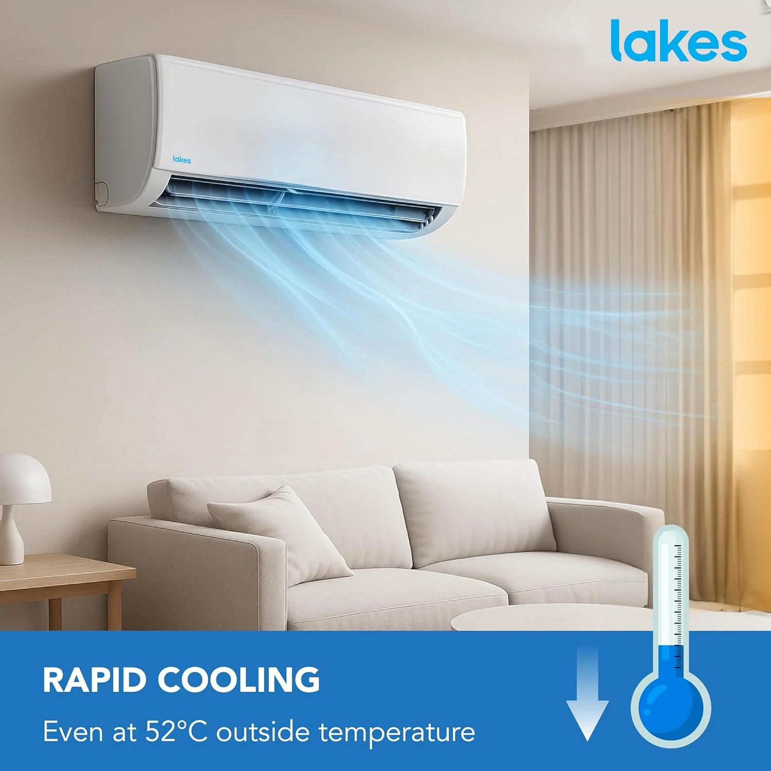 کولر گازی 2 تن LAKES – کولر اسپلیت T3 (مناطق گرمسیری) | سرمایش 24000 BTU | عملکرد بی صدا | صرفه جویی در انرژی | ایده آل برای دماهای بسیار بالا کولر گازی 2 تن LAKES – کولر اسپلیت T3 (مناطق گرمسیری) | سرمایش 24000 BTU | عملکرد بی صدا | صرفه جویی در انرژی | ایده آل برای دماهای بسیار بالا