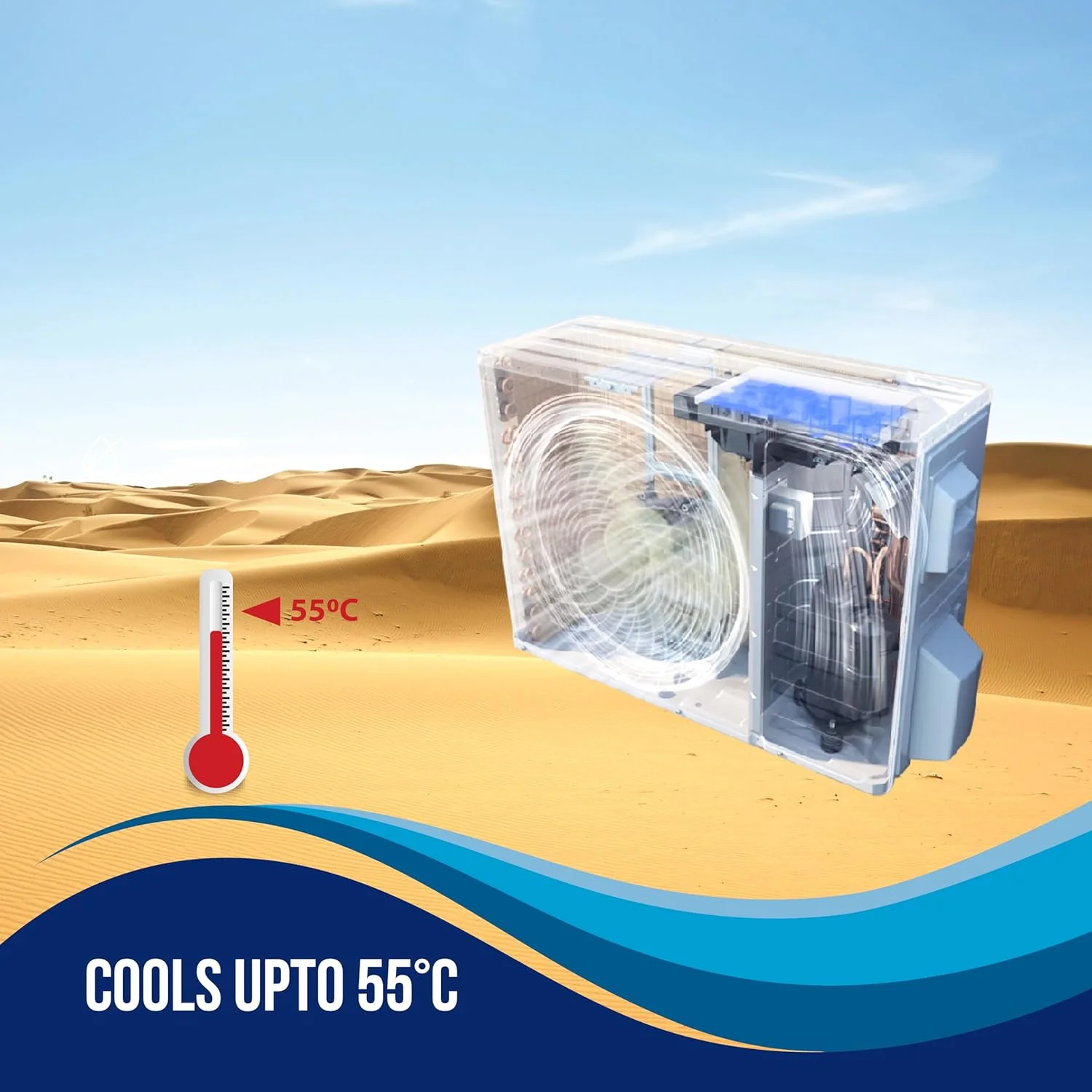 کولر گازی اسپلیت لوید 1.5 تن، 1 ستاره، 18000 BTU، فیلتر ضد گرد و غبار PM 2.5، چرخش چهار طرفه، توربو، راه اندازی مجدد خودکار (مدل 2023, GOS18B21WACK)