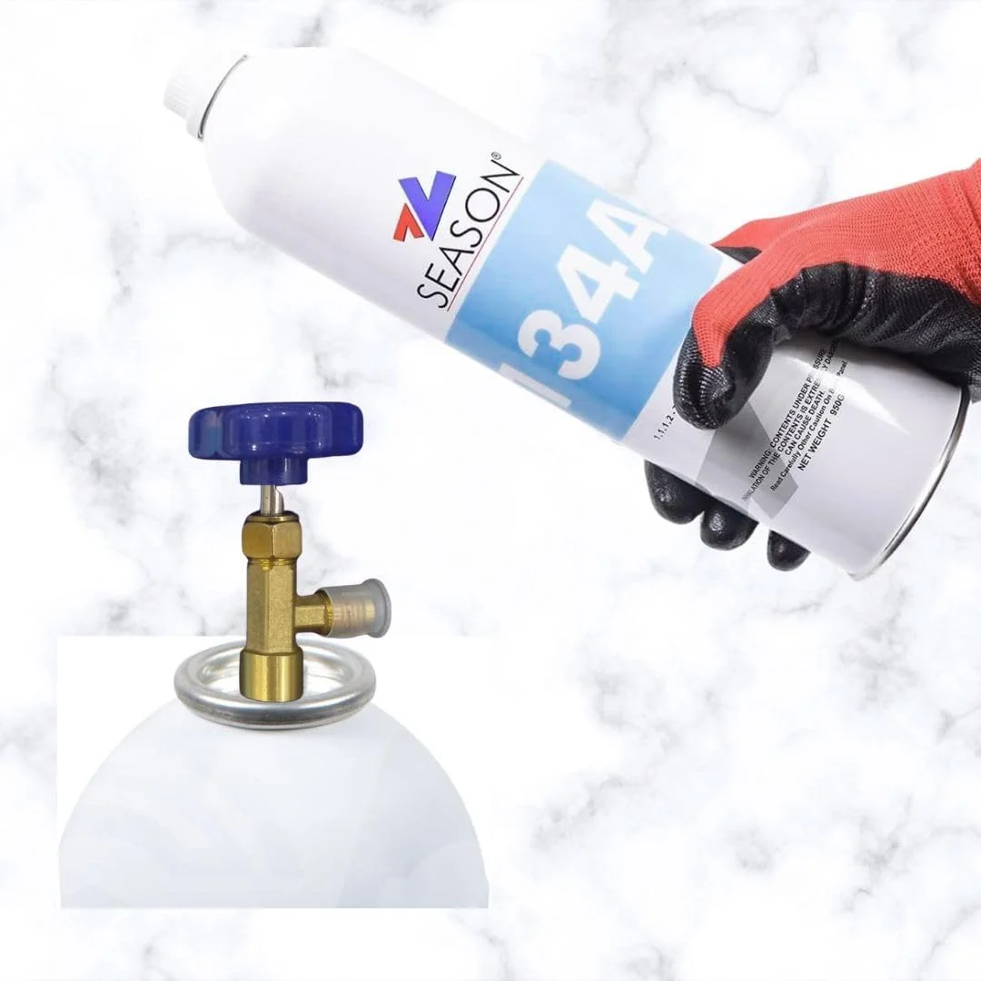 گاز مبرد R134a برای سیستم تهویه مطبوع خودرو، گاز مبرد غیر قابل اشتعال، HVAC به همراه شیر گاز مبرد R134a برای سیستم تهویه مطبوع خودرو، گاز مبرد غیر قابل اشتعال، HVAC به همراه شیر