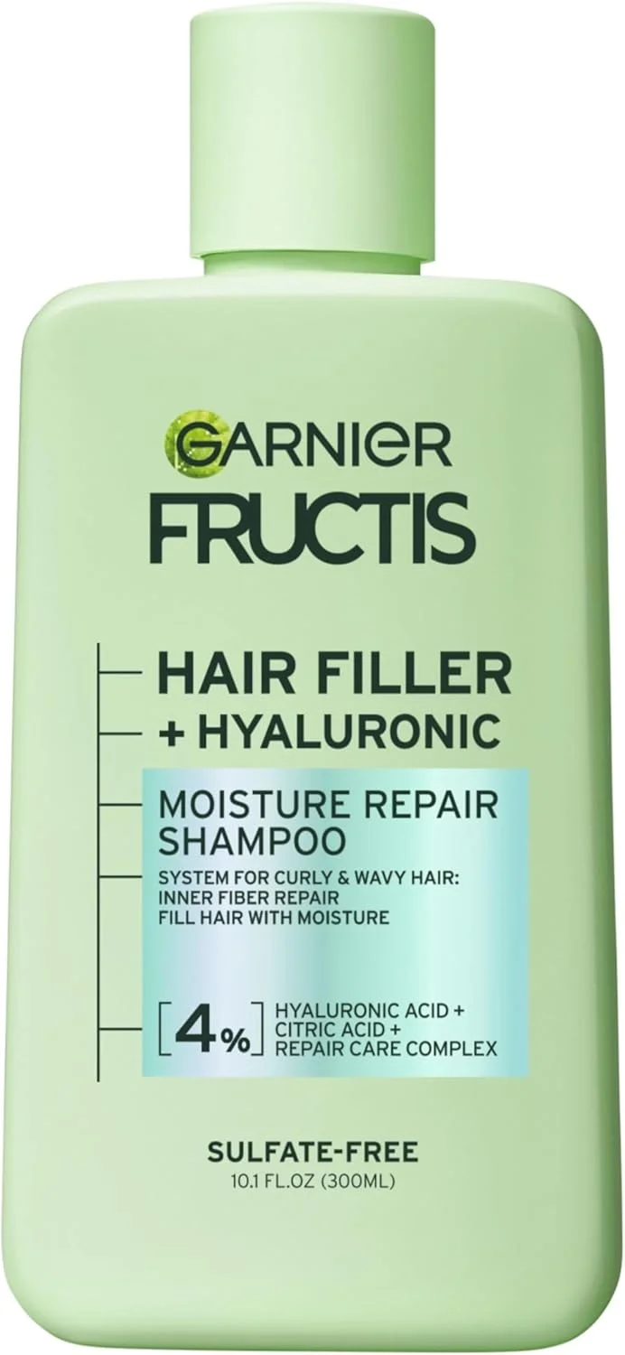 شامپو ترمیم کننده و آبرسان مو گارنیه Fructis Hair Filler، شامپو بدون سولفات برای موهای فر و مجعد حاوی هیالورونیک اسید، 300 میلی لیتر شامپو ترمیم کننده و آبرسان مو گارنیه Fructis Hair Filler، شامپو بدون سولفات برای موهای فر و مجعد حاوی هیالورونیک اسید، 300 میلی لیتر