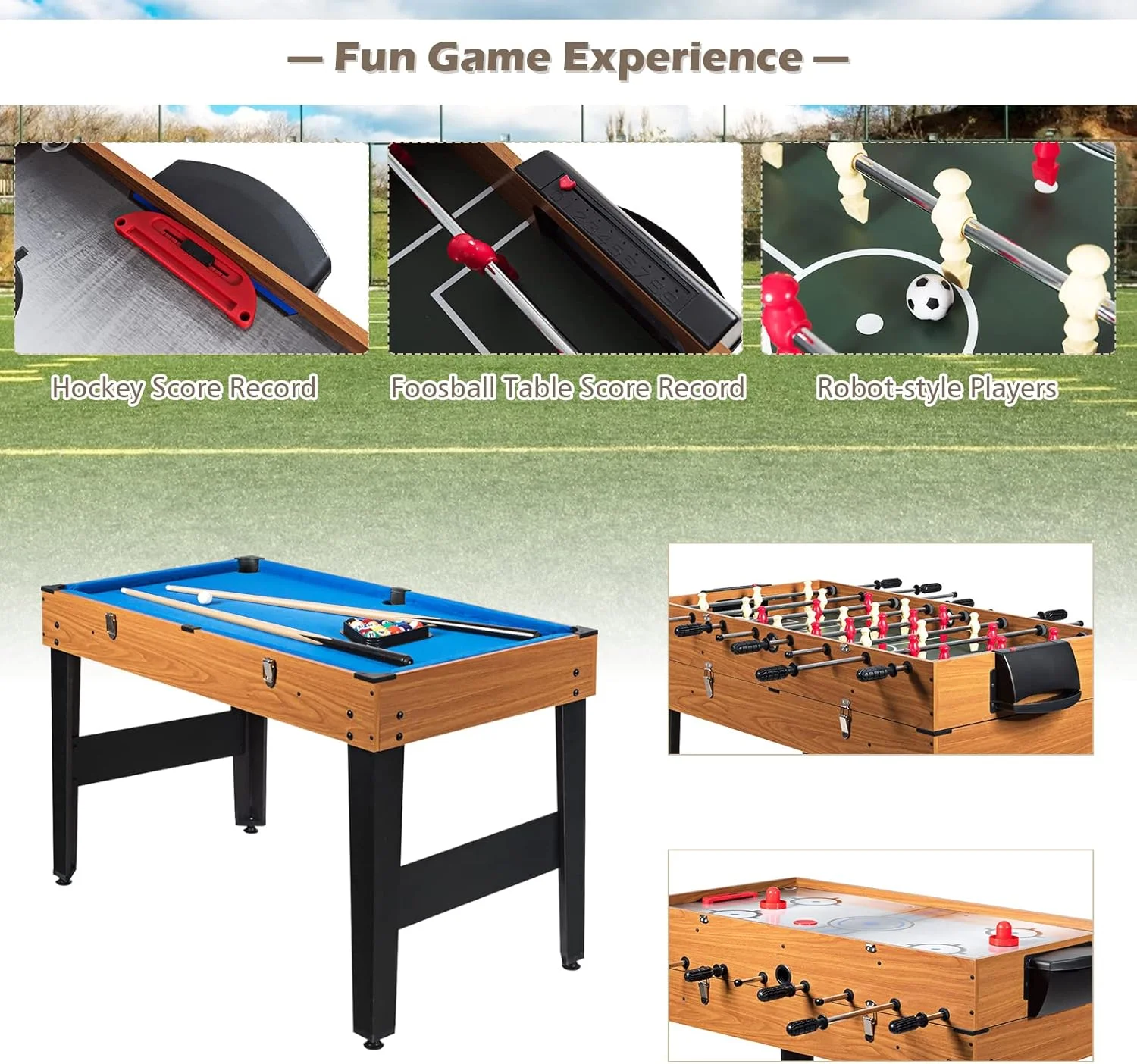 میز بازی 3 در 1 آرلیم، میز فوتبال دستی 48 اینچی با بیلیارد، فوتبال، هاکی اسلاید، میز بازی فوتبال دستی چوبی برای کودکان، بزرگسالان، اتاق بازی، مهمانی ها میز بازی 3 در 1 آرلیم، میز فوتبال دستی 48 اینچی با بیلیارد، فوتبال، هاکی اسلاید، میز بازی فوتبال دستی چوبی برای کودکان، بزرگسالان، اتاق بازی، مهمانی ها
