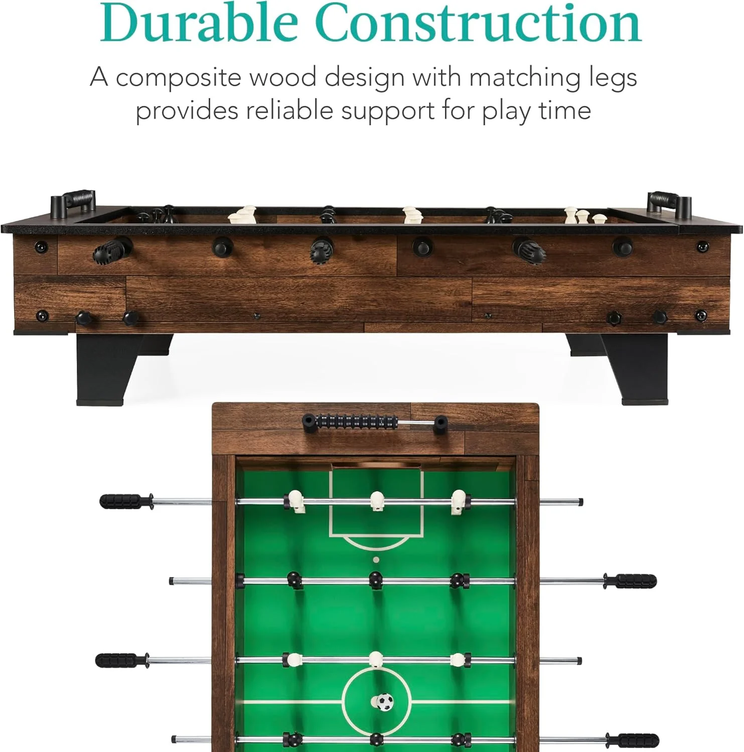 فوتبال دستی رومیزی 40 اینچی Best Choice Products، فوتبال دستی کوچک و جمع و جور مناسب کودکان و بزرگسالان، برای خانه، گیم نت، اتاق بازی به همراه 2 توپ