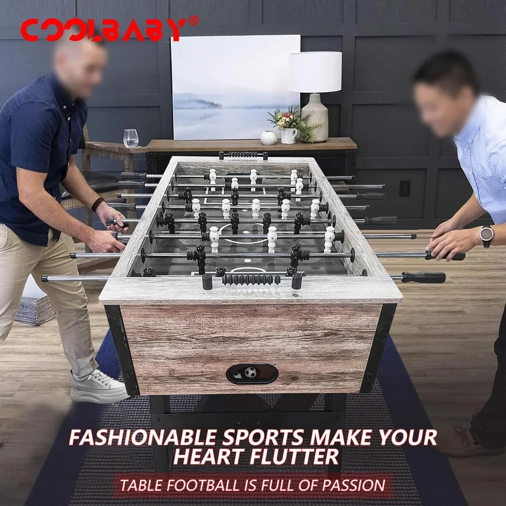 میز فوتبال دستی COOLBABY سایز 55 اینچ، میز فوتبال چوبی، طراحی بادوام و شیک، بازی فوتبال آرکید برای اتاق بازی، خانه، دفتر، مهمانی میز فوتبال دستی COOLBABY سایز 55 اینچ، میز فوتبال چوبی، طراحی بادوام و شیک، بازی فوتبال آرکید برای اتاق بازی، خانه، دفتر، مهمانی