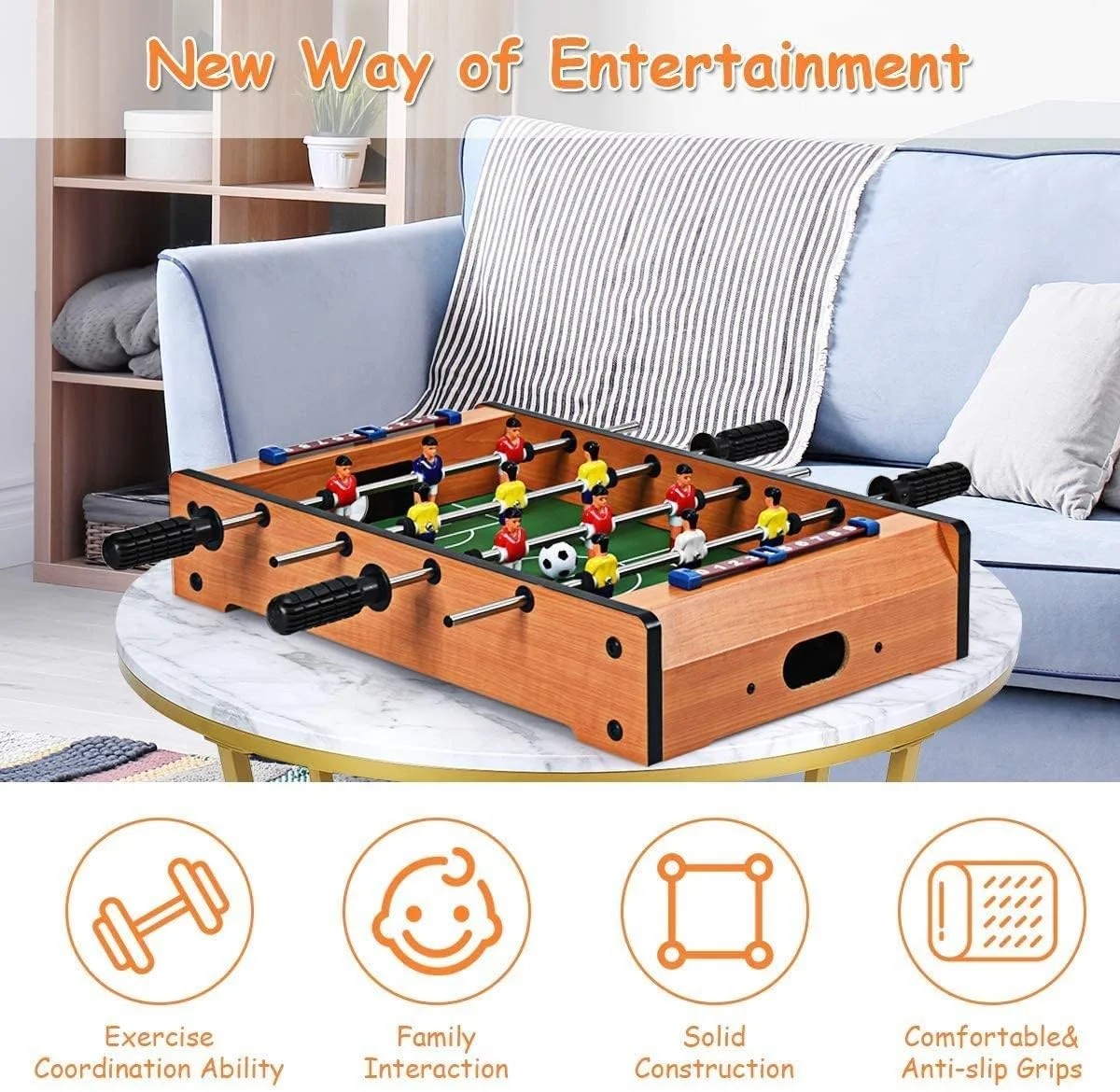فوتبال دستی رومیزی چوبی BTS-UAE به همراه توپ، میز فوتبال برای بازی، اتاق بازی، 20 اینچ فوتبال دستی رومیزی چوبی BTS-UAE به همراه توپ، میز فوتبال برای بازی، اتاق بازی، 20 اینچ