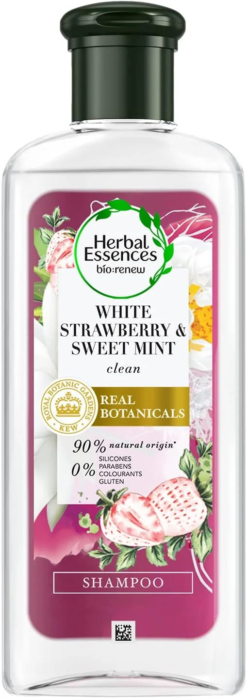 شامپو Herbal Essences توت فرنگی سفید و نعناع شیرین - برای پاکسازی و حجم دهی - بدون پارابن، بدون رنگ، 240 میلی لیتر شامپو Herbal Essences توت فرنگی سفید و نعناع شیرین - برای پاکسازی و حجم دهی - بدون پارابن، بدون رنگ، 240 میلی لیتر