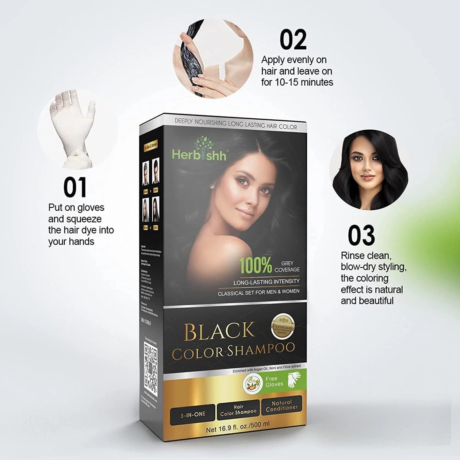مجموعه ترکیبی هربیش – 2 عدد شامپو رنگ مو برای موهای سفید + 1 عدد ماسک مو آرگان اینتنس – شامپو رنگ مو – رنگ کردن مو در چند دقیقه – رنگ ماندگار – 500 میلی لیتر – تحریک موهای خشک و وز (مشکی) مجموعه ترکیبی هربیش – 2 عدد شامپو رنگ مو برای موهای سفید + 1 عدد ماسک مو آرگان اینتنس – شامپو رنگ مو – رنگ کردن مو در چند دقیقه – رنگ ماندگار – 500 میلی لیتر – تحریک موهای خشک و وز (مشکی)