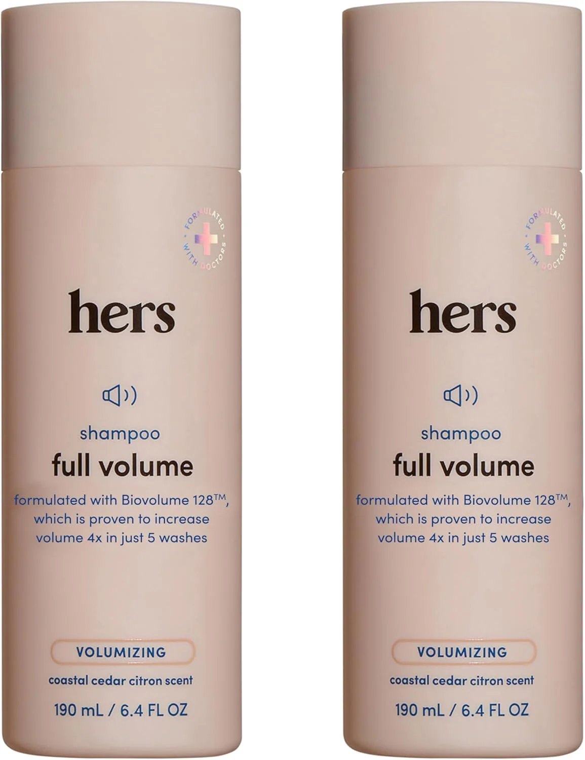 شامپو حجم دهنده مو HIMS & HERS، بسته 2 عددی - شامپو حجم دهنده برای زنان - سدر و مرکبات ملایم - شامپو طبیعی زنانه حجم، درخشش و حالت ارتجاعی به مو می بخشد - 2 عدد 190 میلی لیتری