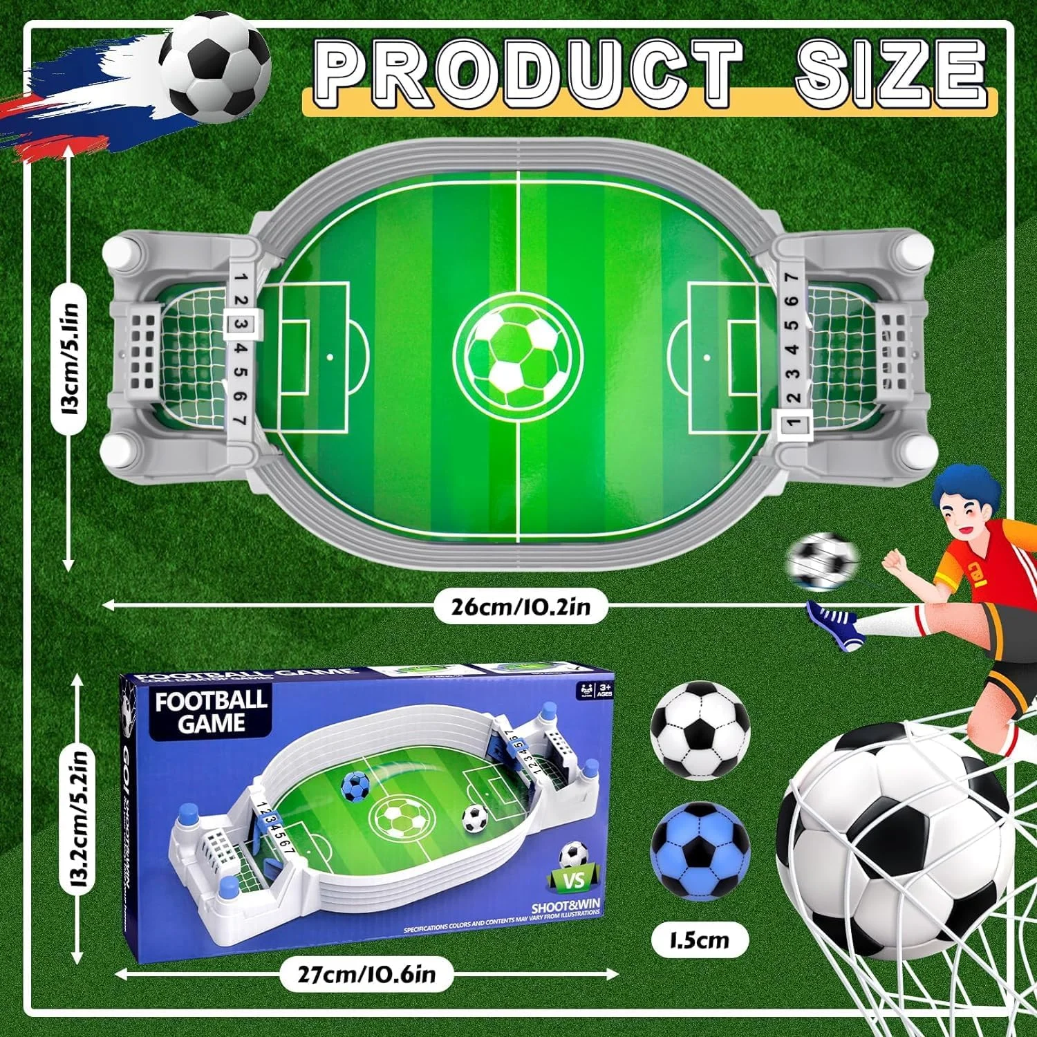 بازی فوتبال دستی کوچک NALACAL - فوتبال رومیزی تعاملی برای کودکان، بازی ورزشی رقابتی قابل حمل برای خانه بازی فوتبال دستی کوچک NALACAL - فوتبال رومیزی تعاملی برای کودکان، بازی ورزشی رقابتی قابل حمل برای خانه