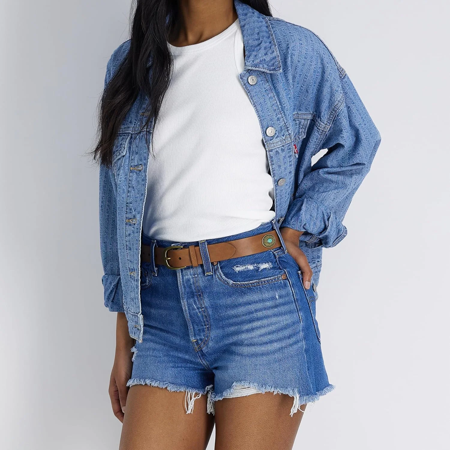 کمربند زنانه لوییز مدل Western Style Concho Strap کمربند زنانه لوییز مدل Western Style Concho Strap