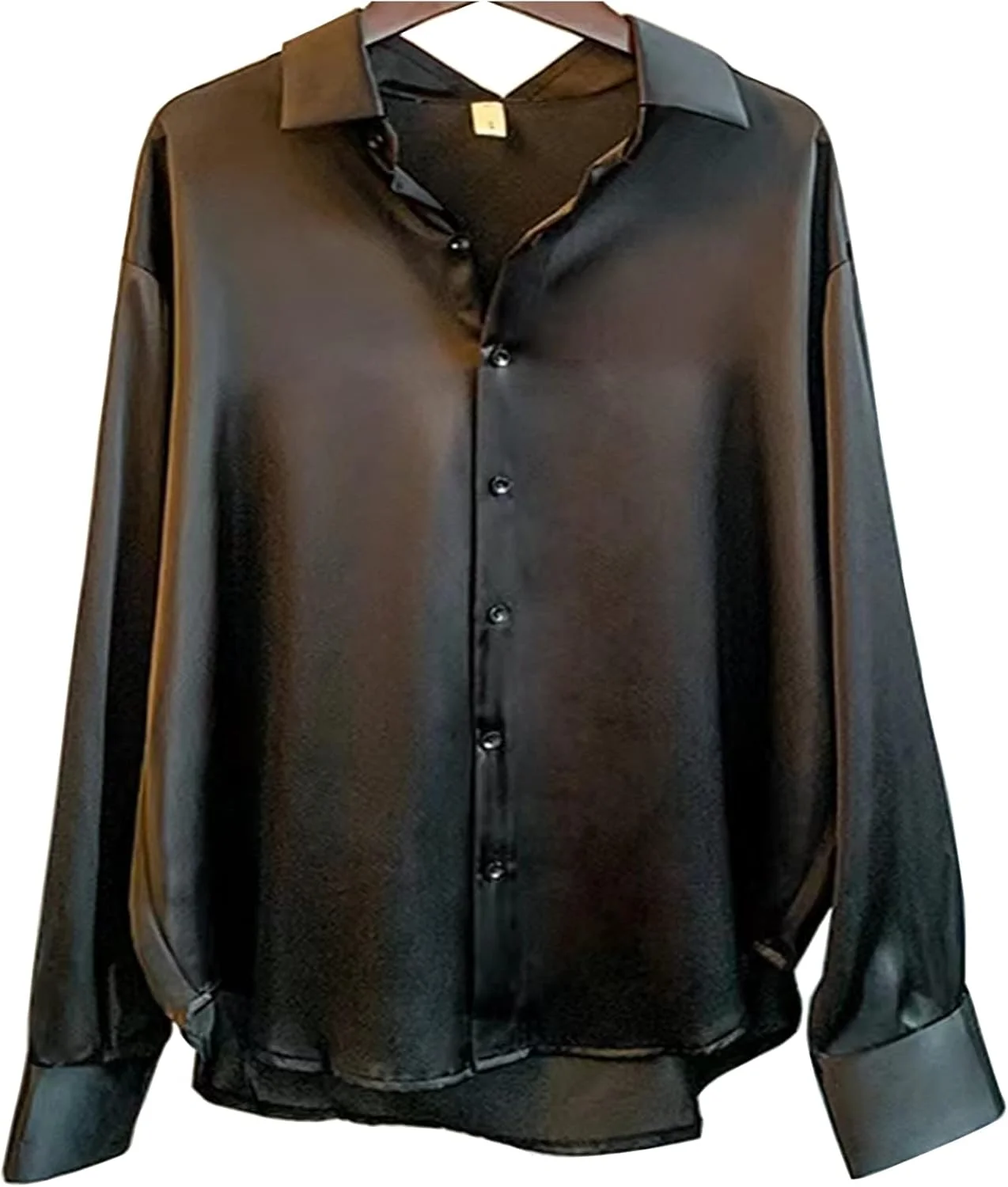 بلوز ابریشمی دکمه دار ساتن مد روز، بلوز زنانه آستین بلند، پیراهن های خیابانی گشاد زنانه، تاپ های مناسب کار در دفتر بلوز ابریشمی دکمه دار ساتن مد روز، بلوز زنانه آستین بلند، پیراهن های خیابانی گشاد زنانه، تاپ های مناسب کار در دفتر