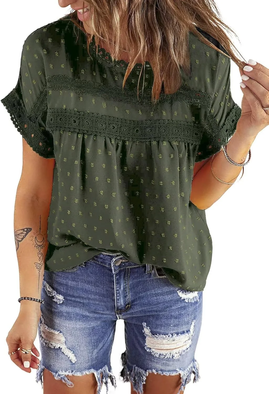 تاپ های تابستانی زنانه Falechay، بلوزهای شیک آستین کوتاه به سبک بوهو و وسترن، مدل عروسکی، مناسب استایل کژوال و مجلسی، سال 2024 تاپ های تابستانی زنانه Falechay، بلوزهای شیک آستین کوتاه به سبک بوهو و وسترن، مدل عروسکی، مناسب استایل کژوال و مجلسی، سال 2024