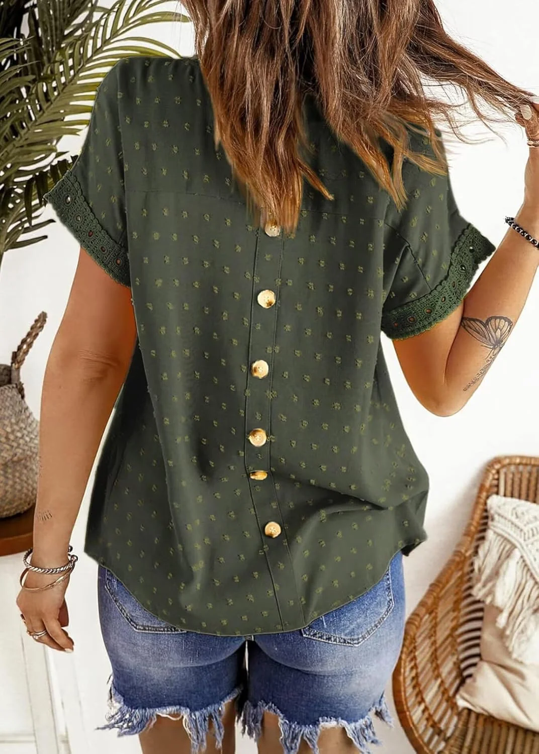 تاپ های تابستانی زنانه Falechay، بلوزهای شیک آستین کوتاه به سبک بوهو و وسترن، مدل عروسکی، مناسب استایل کژوال و مجلسی، سال 2024