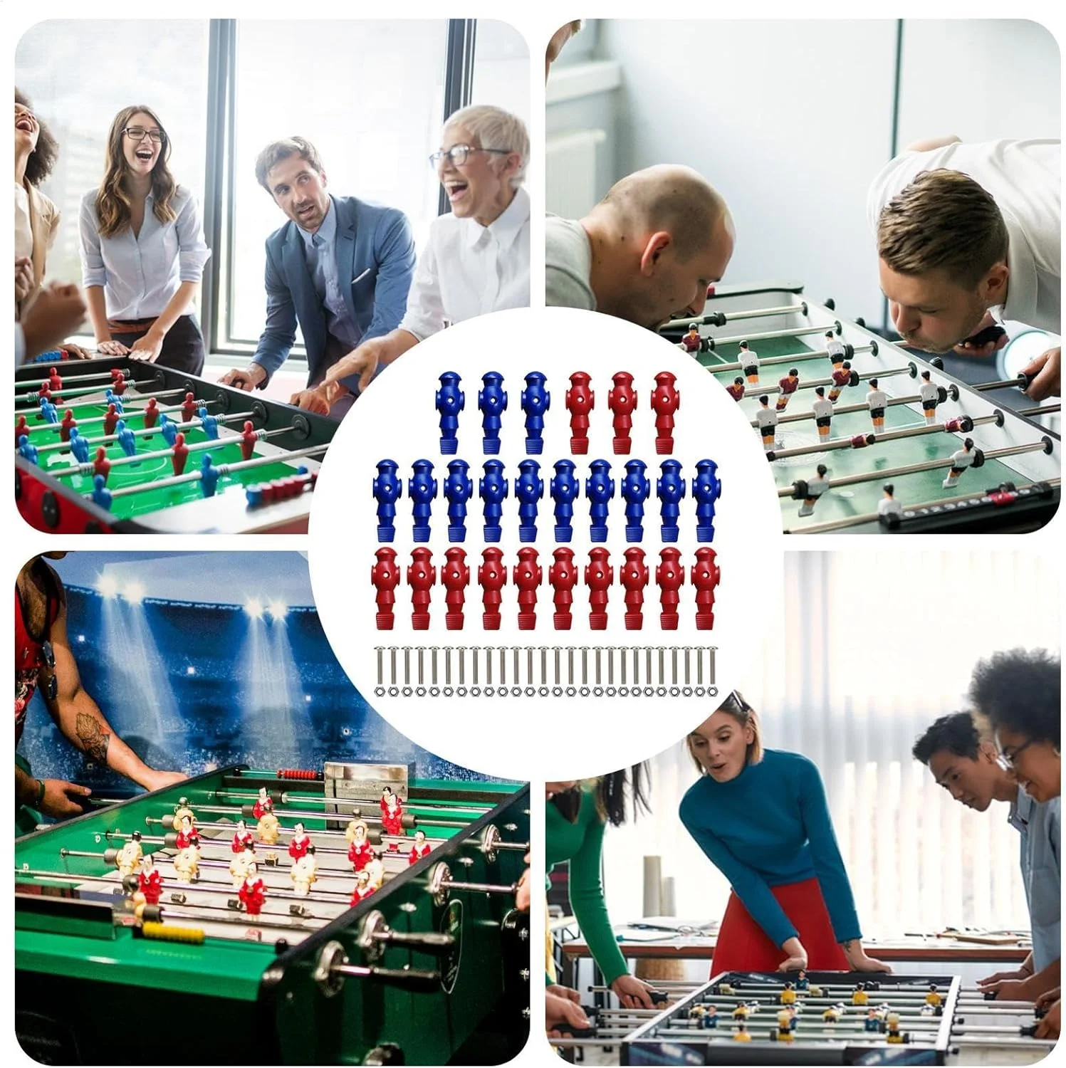 آدمک تعویضی فوتبال دستی - آدمک بازیکن فوتبال میله ای | 26 عدد فیگور عروسکی کوچک، قطعات فوتبال دستی فیگور بازی برای لوازم جانبی دستگاه فوتبال آدمک تعویضی فوتبال دستی - آدمک بازیکن فوتبال میله ای | 26 عدد فیگور عروسکی کوچک، قطعات فوتبال دستی فیگور بازی برای لوازم جانبی دستگاه فوتبال