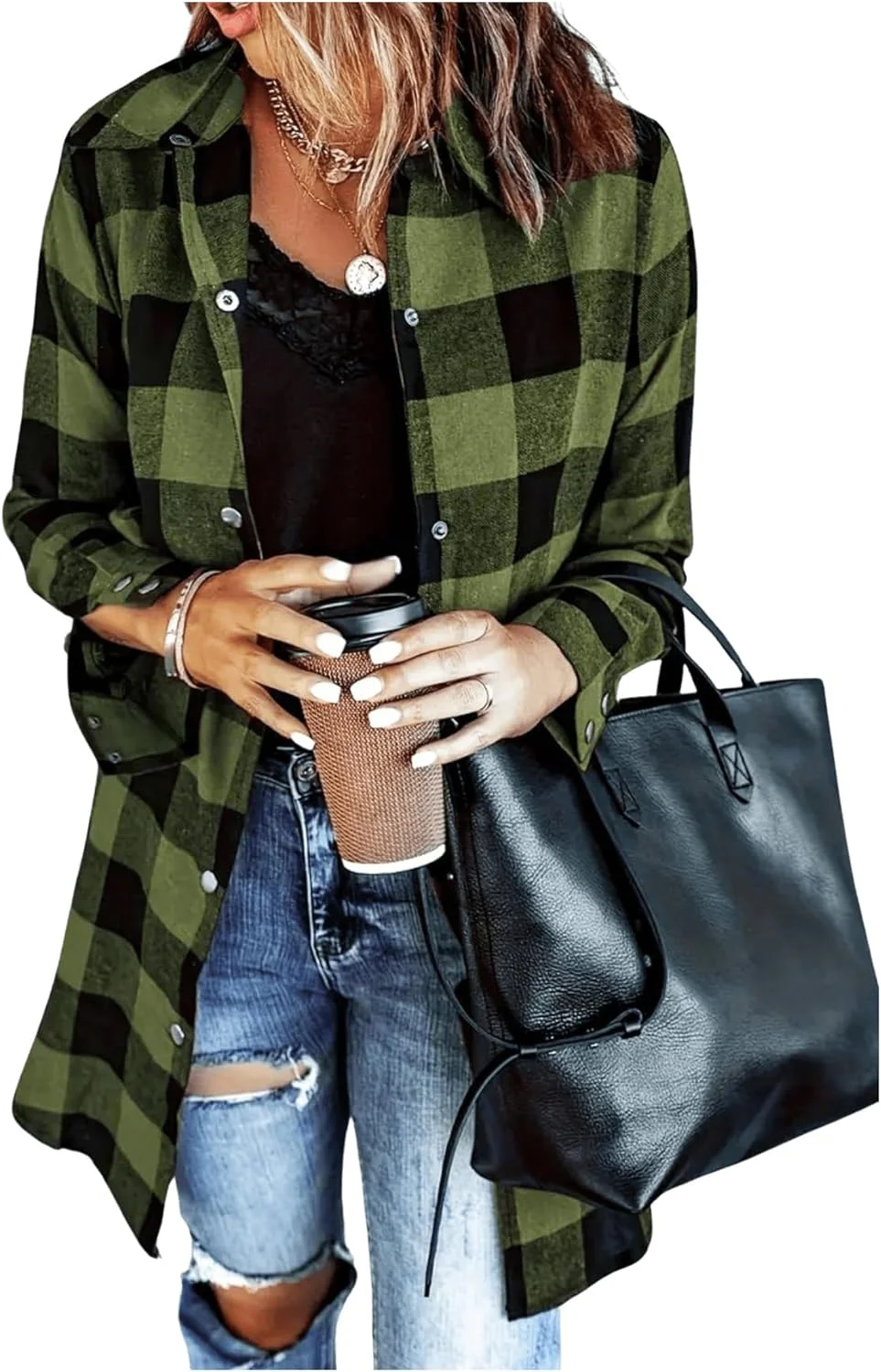 گورگلیتر بلوز زنانه چهارخانه دکمه دار یقه دار آستین بلند پیراهن های غیر رسمی گورگلیتر بلوز زنانه چهارخانه دکمه دار یقه دار آستین بلند پیراهن های غیر رسمی