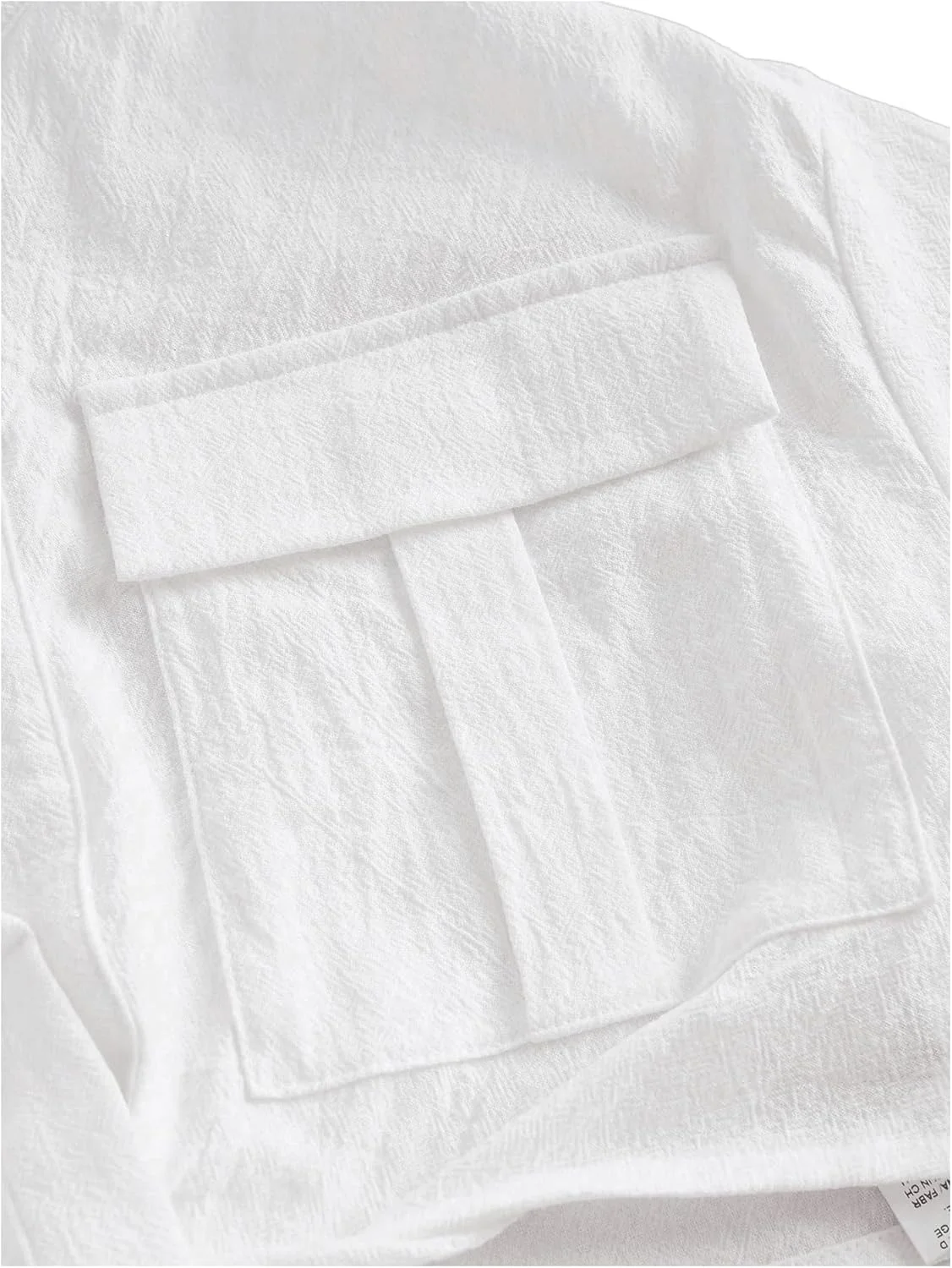 بلوز کراپ زنانه گره‌ای جلو دکمه‌دار یقه دار GORGLITTER آستین کوتاه با جیب پاکتی