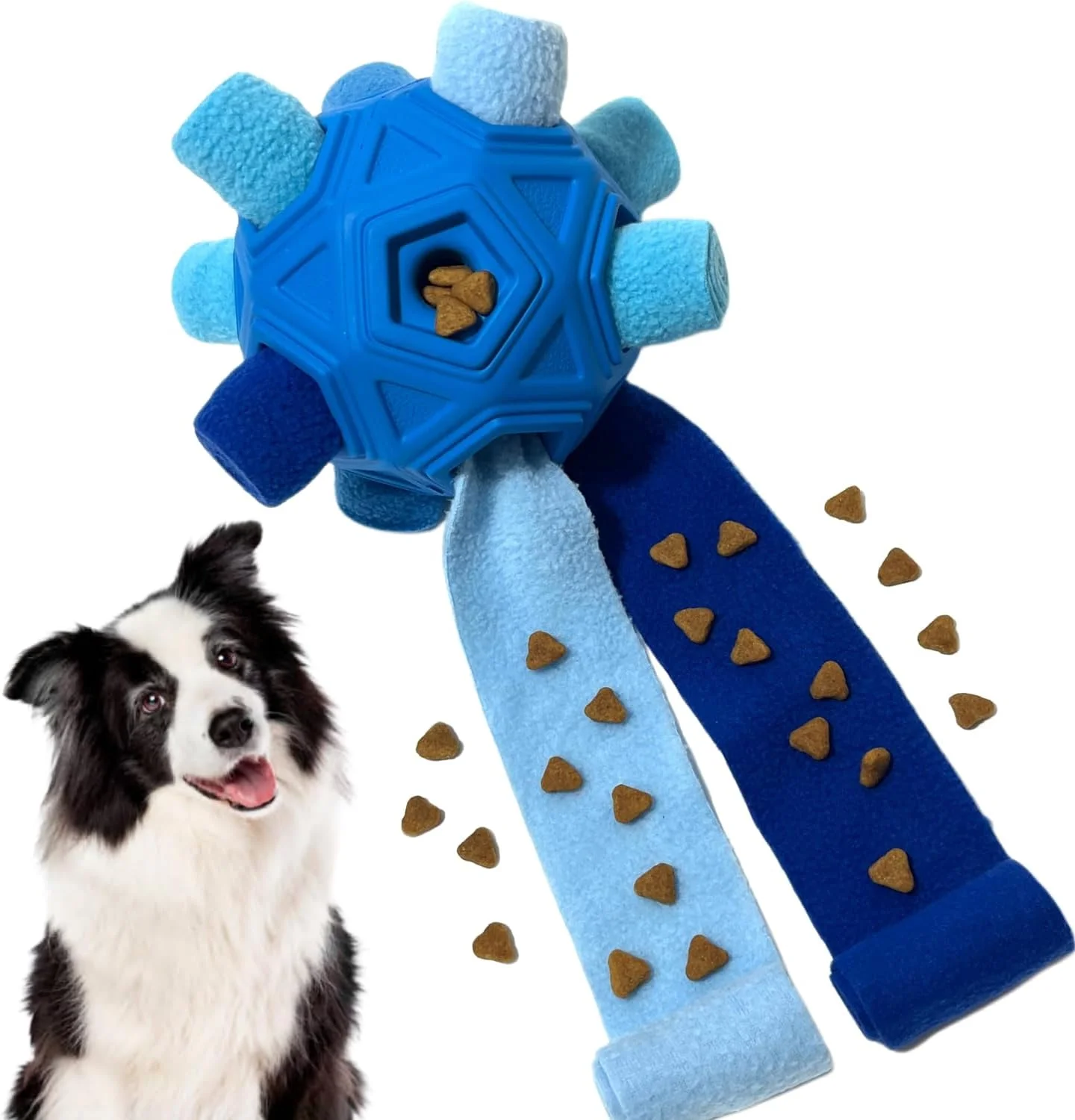 CIIVURR Snuffle Ball for Dog Toys Unbreakable Upgrade Ball Interactive Toy Foraging Snuffle Mat Puppy Treat Dispenser Slow Feeder Dog Puzzle Toys for Small, Medium, Large Pets(Blue)