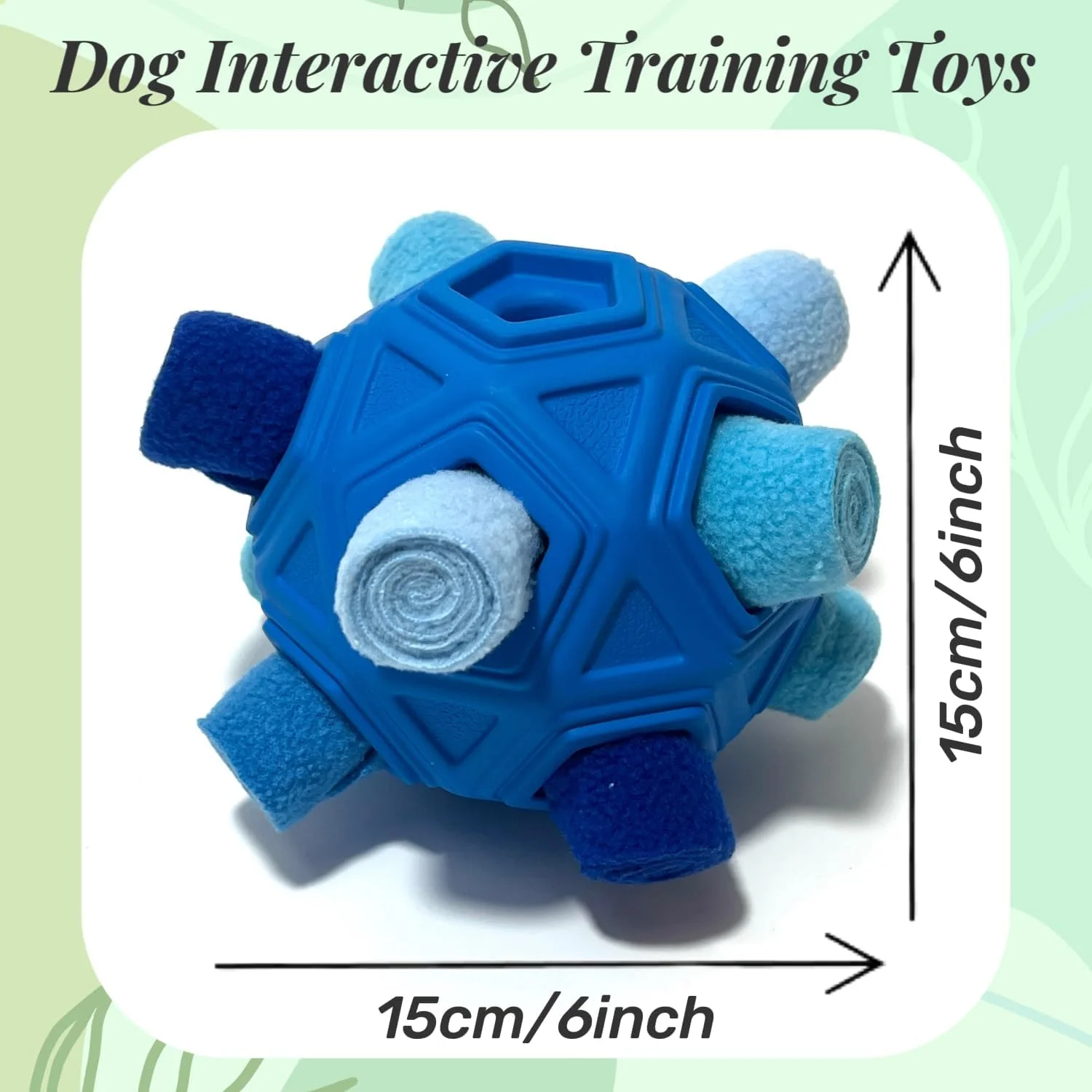 CIIVURR Snuffle Ball for Dog Toys Unbreakable Upgrade Ball Interactive Toy Foraging Snuffle Mat Puppy Treat Dispenser Slow Feeder Dog Puzzle Toys for Small, Medium, Large Pets(Blue)