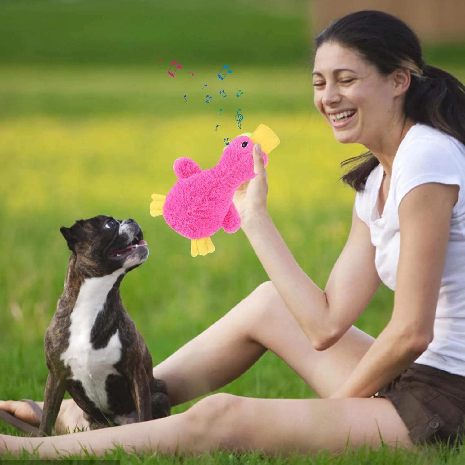 اسباب بازی جویدنی سگ - اردک چروک برای سرگرمی حیوانات بی حوصله، اسباب بازی جویدنی سگ عروسکی صدادار | برای اتاق نشیمن داخلی، بالکن، حیاط، باغ، کمپینگ در فضای باز