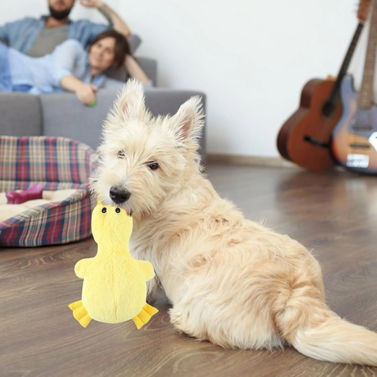 اسباب بازی جویدنی سگ، عروسک پولیشی مقاوم در برابر گاز گرفتن، اسباب بازی سگ عروسکی جیر جیر کننده، مناسب برای اتاق نشیمن، بالکن، حیاط، باغ، کمپینگ