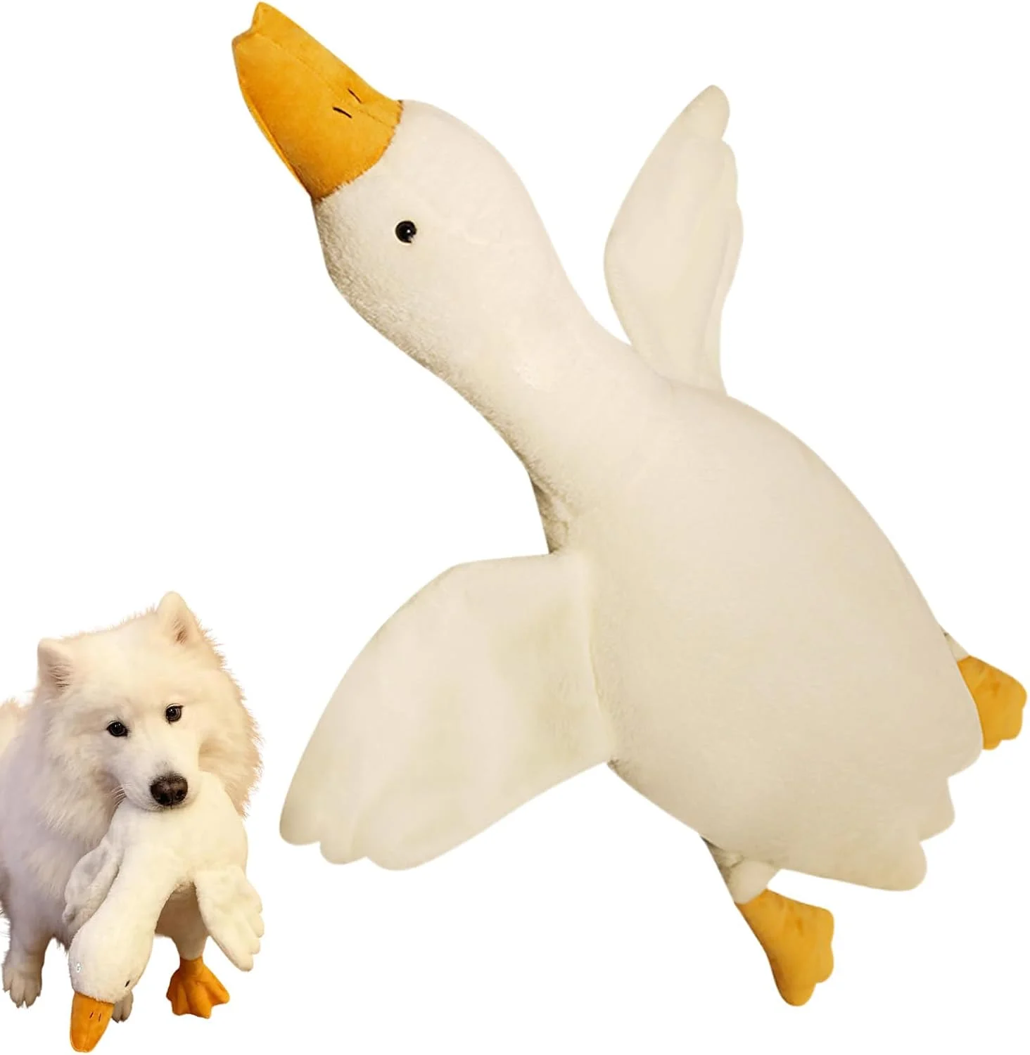 اسباب بازی اردک پولیشی سگ | عروسک پولیشی آرامش بخش سگ و توله سگ سفید، اسباب بازی جویدنی حیوانات عروسکی | برای تمرین تحریک ذهنی، بازی در فضای داخلی و خارجی