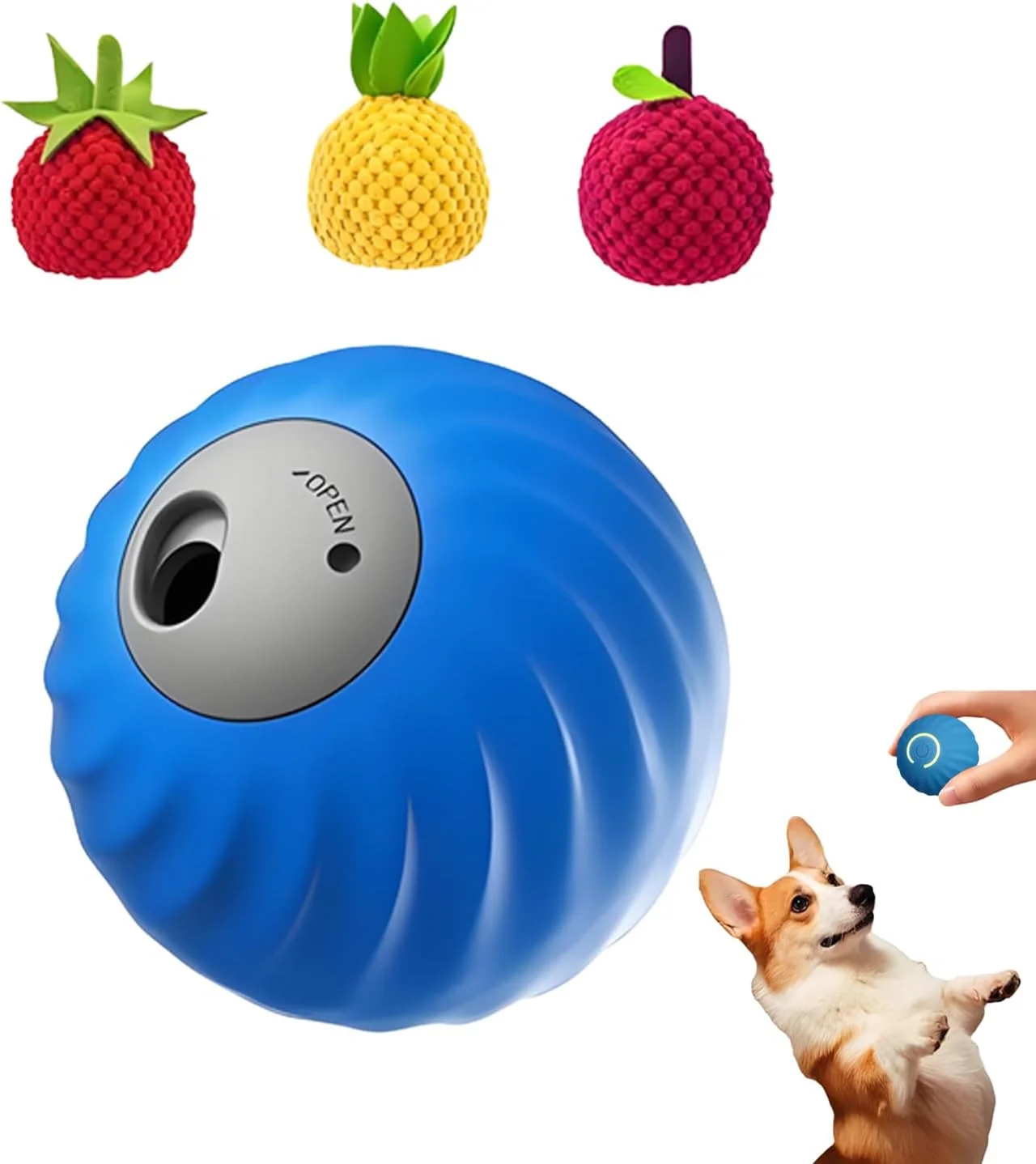 اسباب بازی سگ با قابلیت پخش تشویقی، اسباب بازی سگ با قابلیت پخش تشویقی برای سگ های با جویدن تهاجمی | غذا دهنده حیوانات خانگی، لوازم آموزش حیوانات خانگی داخلی برای نژادهای کوچک، متوسط و بزرگ، مناسب برای اتاق نشیمن و باغ