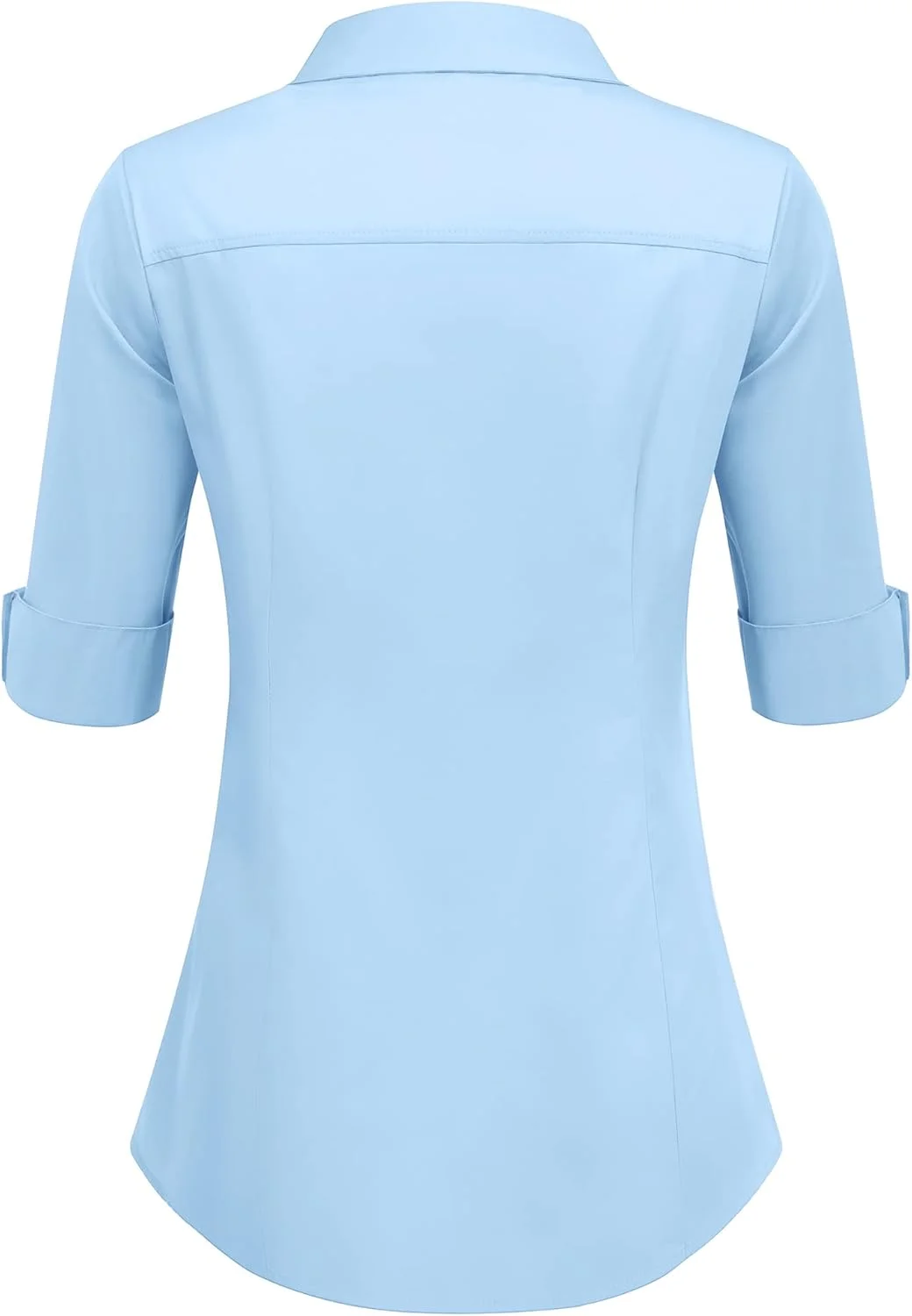 هات تاچ بلوز زنانه پیراهن نخی آستین سه ربع لباس کار رسمی اداری زنانه پیراهن های جذب پایه یقه هفت آستین کوتاه