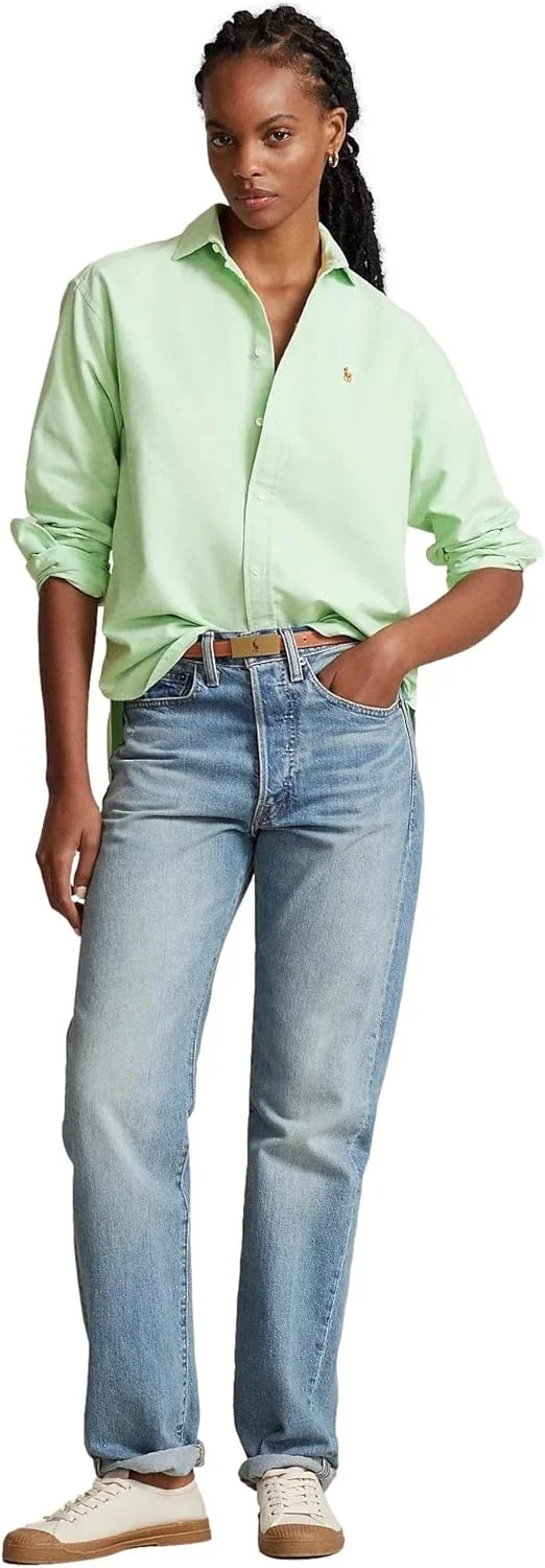 پیراهن زنانه آکسفورد کلاسیک دکمه دار پولو رالف لورن