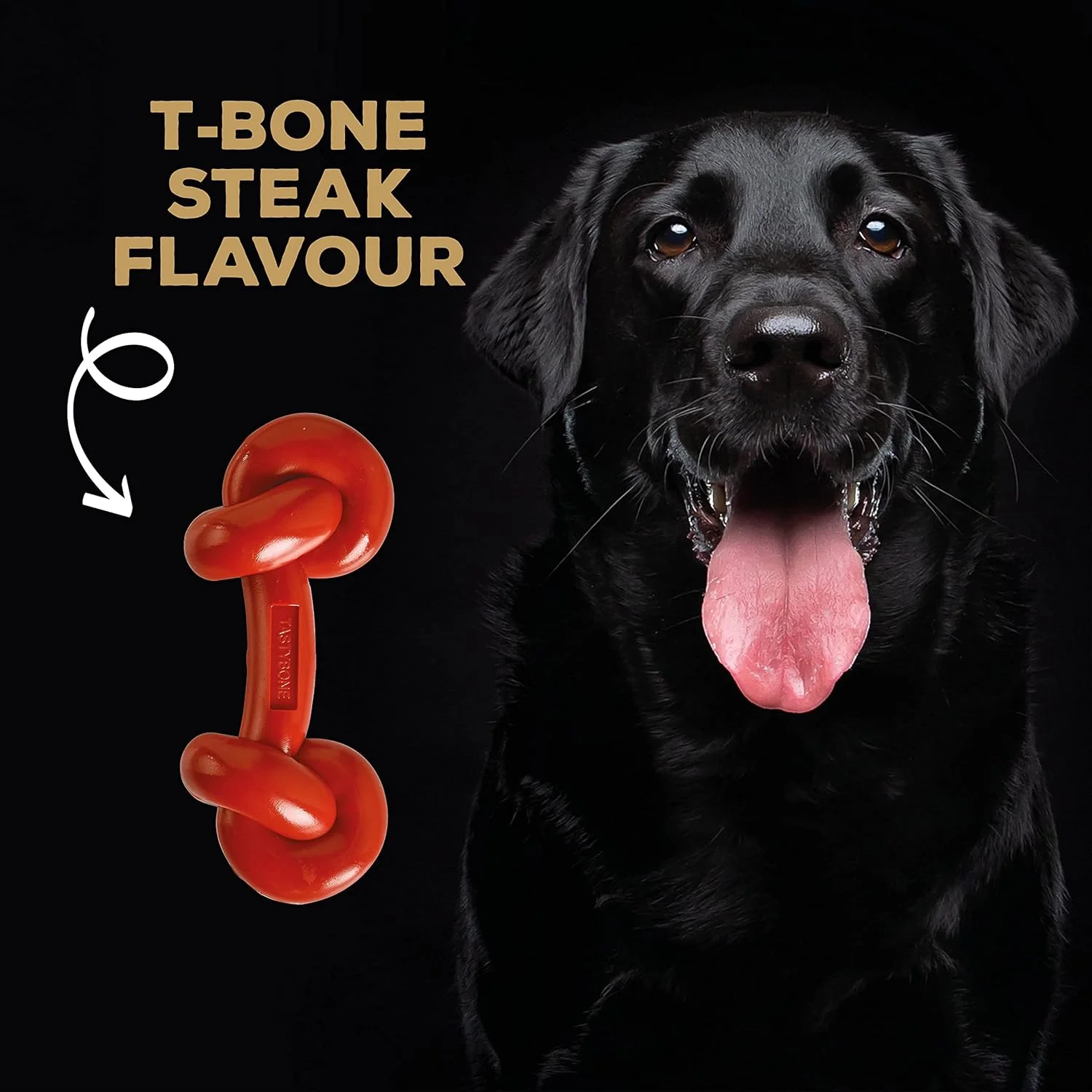 استخوان جویدنی گره دار نایلونی Tasty Bone برای سگ، جویدنی بادوام و مقاوم، با طعم استیک تی-بون استخوان جویدنی گره دار نایلونی Tasty Bone برای سگ، جویدنی بادوام و مقاوم، با طعم استیک تی-بون