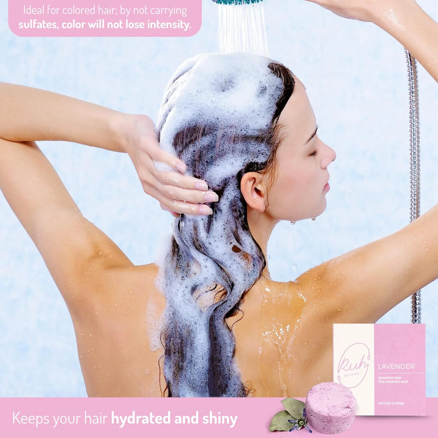 شامپو بار طبیعی روح برای موهای رنگ شده، شامپو بار دست ساز بدون سولفات با اسطوخودوس، وگان و بدون پسماند سازگار با محیط زیست، اسطوخودوس (1 عدد) شامپو بار طبیعی روح برای موهای رنگ شده، شامپو بار دست ساز بدون سولفات با اسطوخودوس، وگان و بدون پسماند سازگار با محیط زیست، اسطوخودوس (1 عدد)