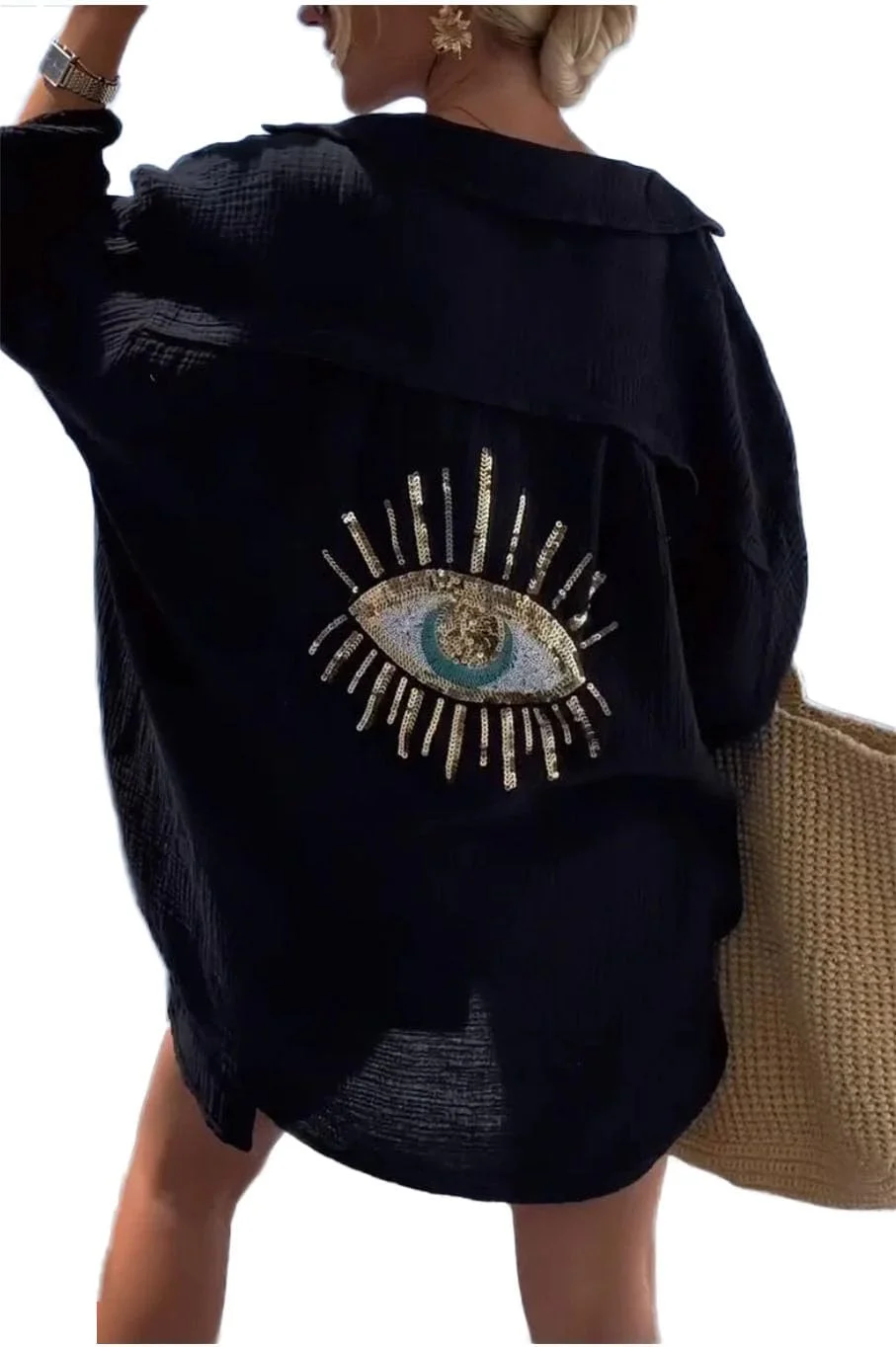 NMVB بلوز زنانه آستین بلند کتان، پیراهن غیررسمی یقه برگردان، تی شرت های بزرگ، لباس بهاره و تابستانی برای کار، لباس خیابانی غیررسمی