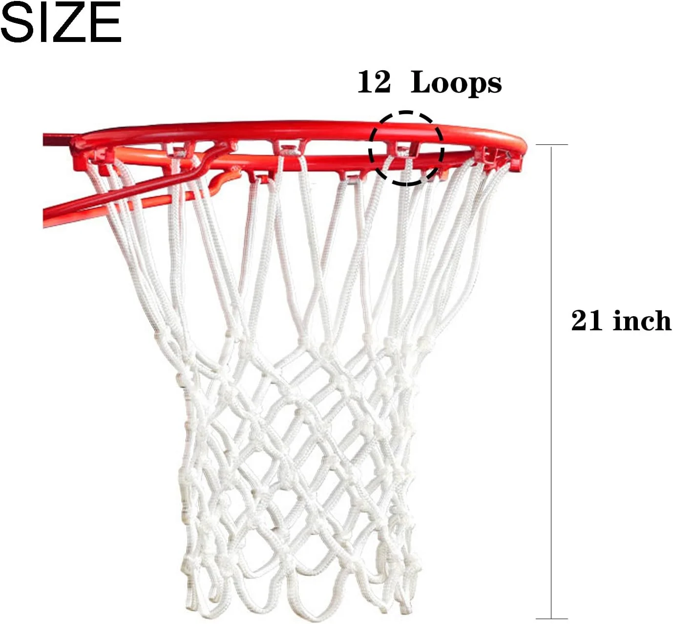 2 عدد / 4 عدد / 6 عدد تور بسکتبال ضخیم حرفه ای سنگین، تور جایگزین حلقه بسکتبال، طناب بافته شده پلی استر ضخیم، تور بسکتبال مناسب فضای باز یا سرپوشیده، مناسب برای حلقه های استاندارد 12 حلقه (قرمز، سفید، آبی)