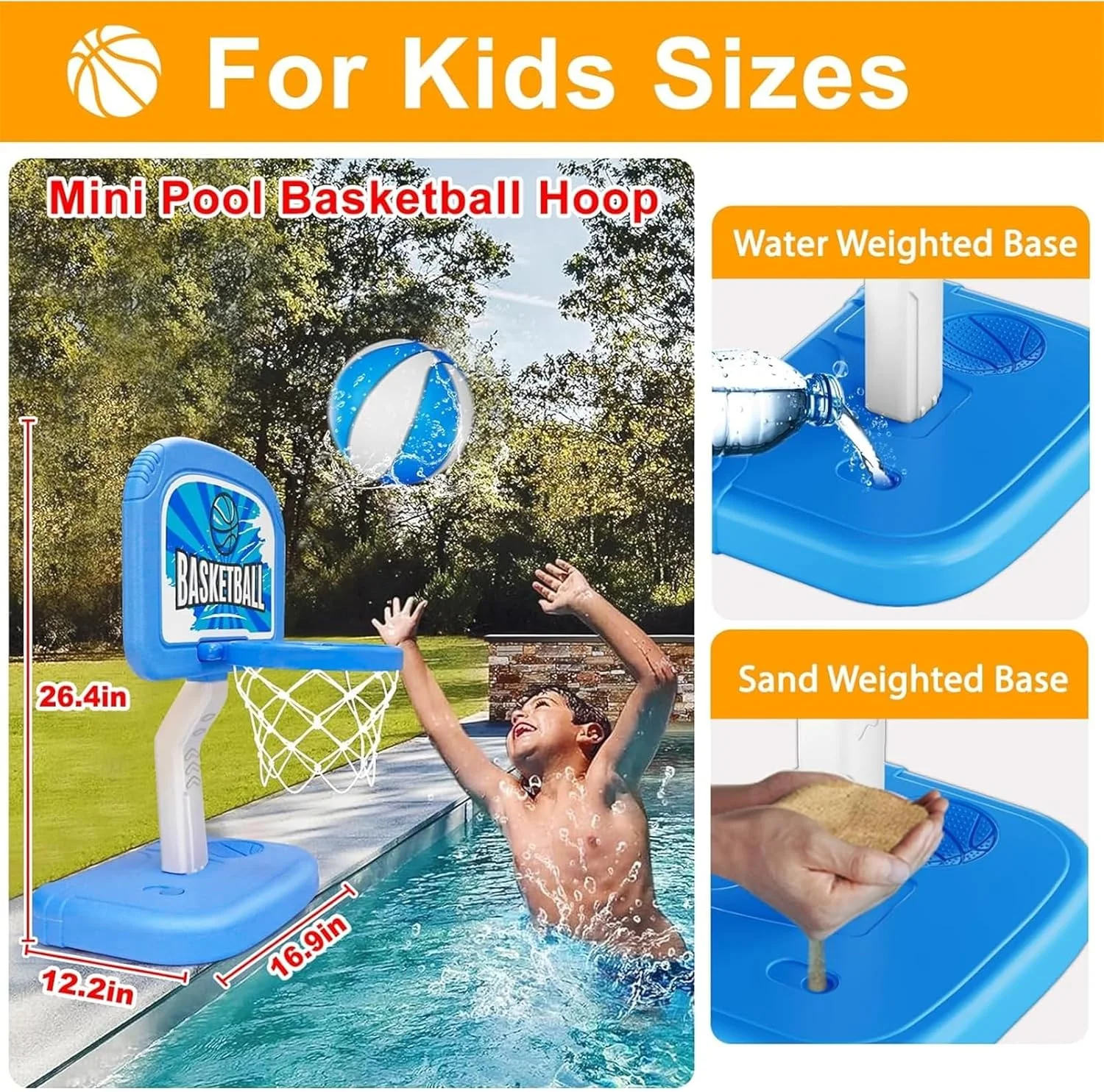 بسکتبال استخر 2 در 1 AM ANNA برای استخر تابستانی کودکان، حلقه بسکتبال قابل تنظیم کنار استخر با پمپ توپ برای اسباب بازی های پسرانه و دخترانه در فضای باز برای بازی در حیاط خلوت، اسباب بازی های استخر تابستانی بسکتبال و هدیه (آبی) بسکتبال استخر 2 در 1 AM ANNA برای استخر تابستانی کودکان، حلقه بسکتبال قابل تنظیم کنار استخر با پمپ توپ برای اسباب بازی های پسرانه و دخترانه در فضای باز برای بازی در حیاط خلوت، اسباب بازی های استخر تابستانی بسکتبال و هدیه (آبی)