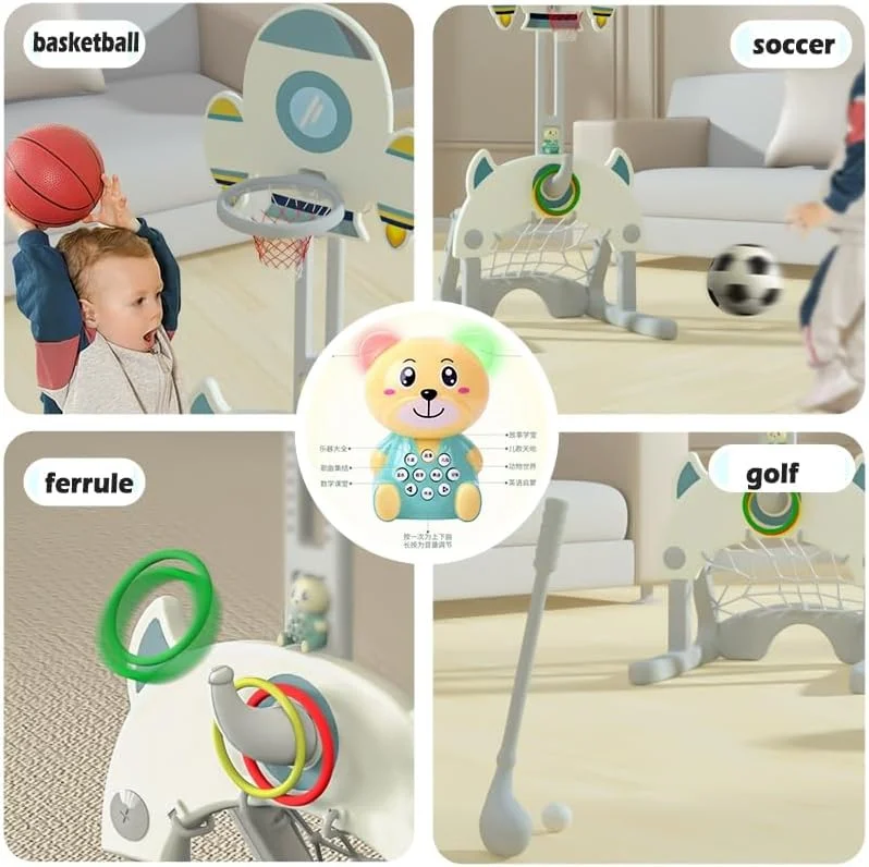 ست ورزشی 5 در 1 کودکان AM ANNA شامل حلقه بسکتبال، فوتبال و گلف با قابلیت تنظیم ارتفاع - مناسب برای بازی در فضای داخلی و خارجی ست ورزشی 5 در 1 کودکان AM ANNA شامل حلقه بسکتبال، فوتبال و گلف با قابلیت تنظیم ارتفاع - مناسب برای بازی در فضای داخلی و خارجی