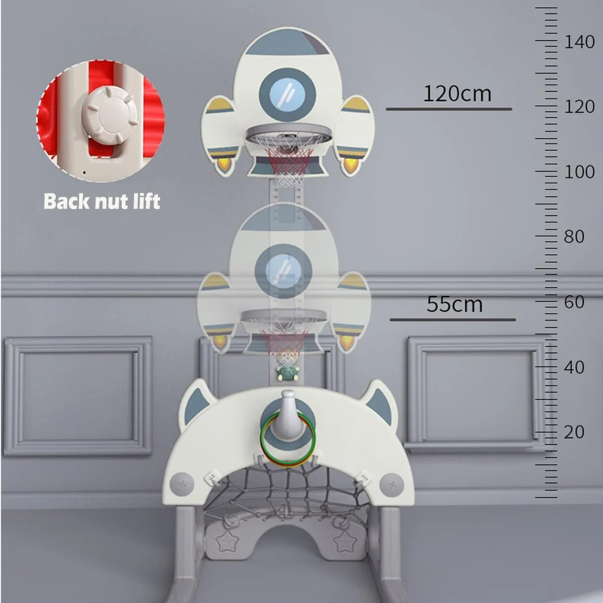 ست ورزشی 5 در 1 کودکان AM ANNA شامل حلقه بسکتبال، فوتبال و گلف با قابلیت تنظیم ارتفاع - مناسب برای بازی در فضای داخلی و خارجی ست ورزشی 5 در 1 کودکان AM ANNA شامل حلقه بسکتبال، فوتبال و گلف با قابلیت تنظیم ارتفاع - مناسب برای بازی در فضای داخلی و خارجی