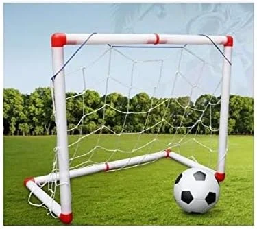 یک ست هدیه تولد کودک، ست دروازه توری فوتبال تاشو پلاستیکی کوچک به همراه توپ و پمپ، اسباب بازی ورزشی مناسب بازی های داخل و خارج از خانه