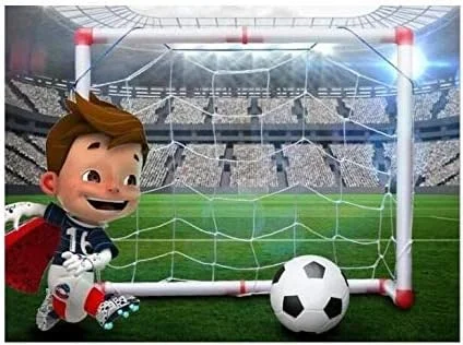 یک ست هدیه تولد کودک، ست دروازه توری فوتبال تاشو پلاستیکی کوچک به همراه توپ و پمپ، اسباب بازی ورزشی مناسب بازی های داخل و خارج از خانه